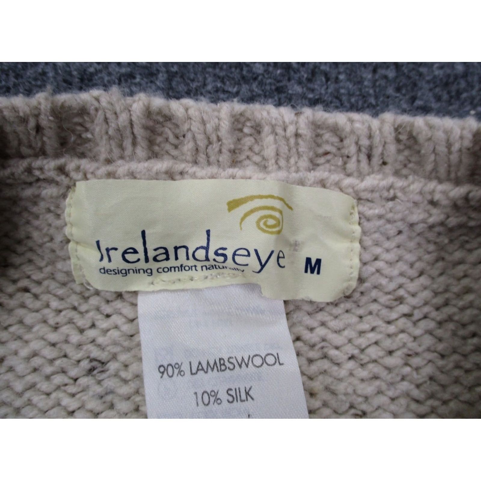 Vintage Irelandseye Sweater Womens M Gray White Lambs Wool Silk Heavy Vintage Pullover Crew Neck Thermal Womens Size M / US 6-8 / IT 42-44 - 6 Thumbnail