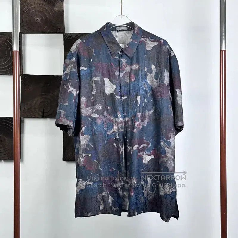 Dior Dior Gray Silk Blend Short Sleeve Shirt . Size US L / EU 52-54 / 3 - 1 Thumbnail