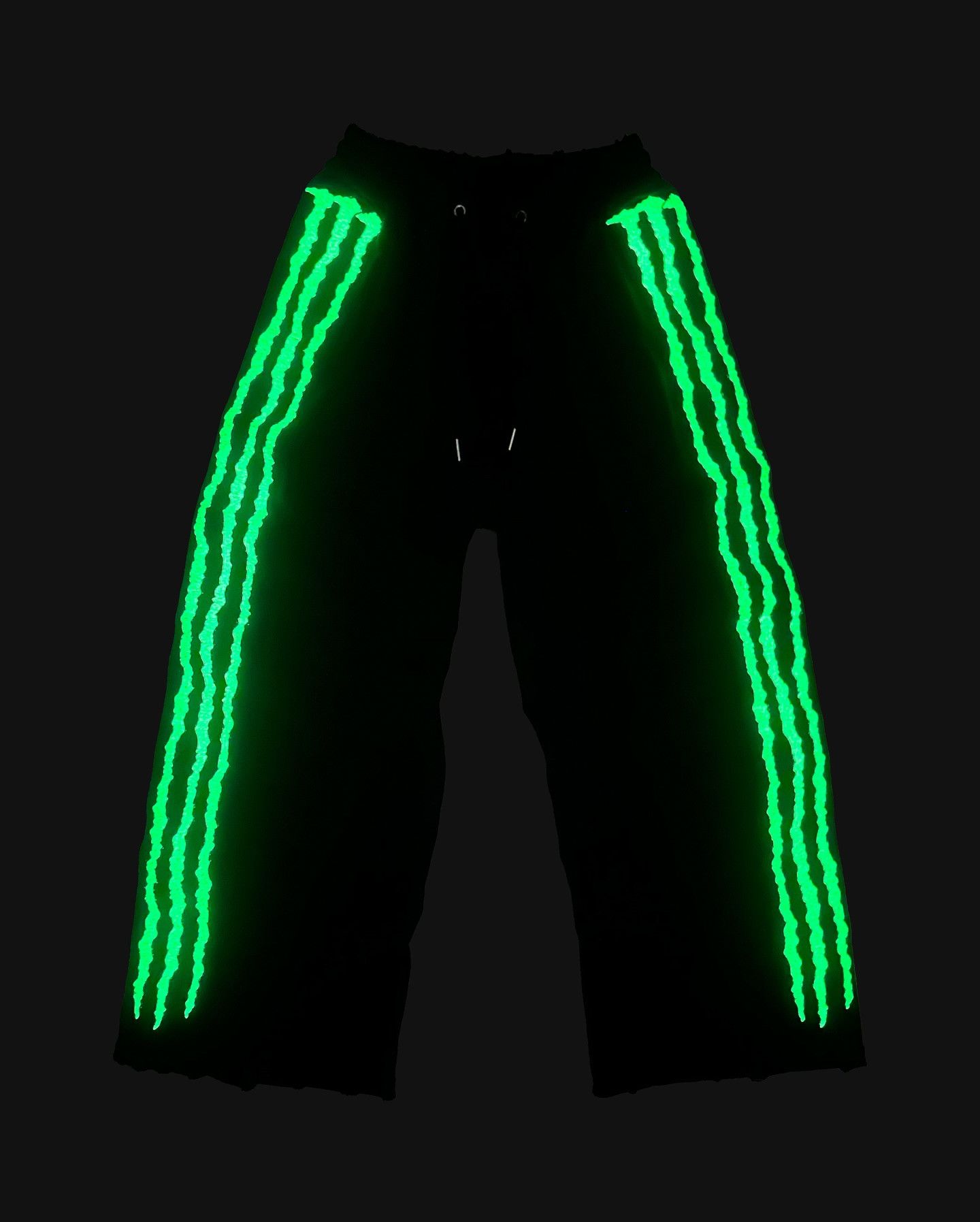 Japanese Brand × Other Triple stripe Claw Glow In Dark Baggy Sweatpants Size US 32 / EU 48 - 3 Thumbnail