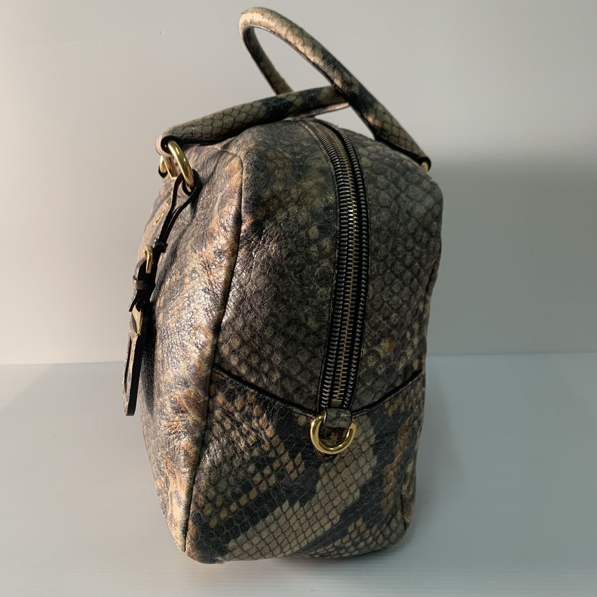 Prada Prada Snake Embose Leather Handbag Size ONE SIZE - 4 Thumbnail