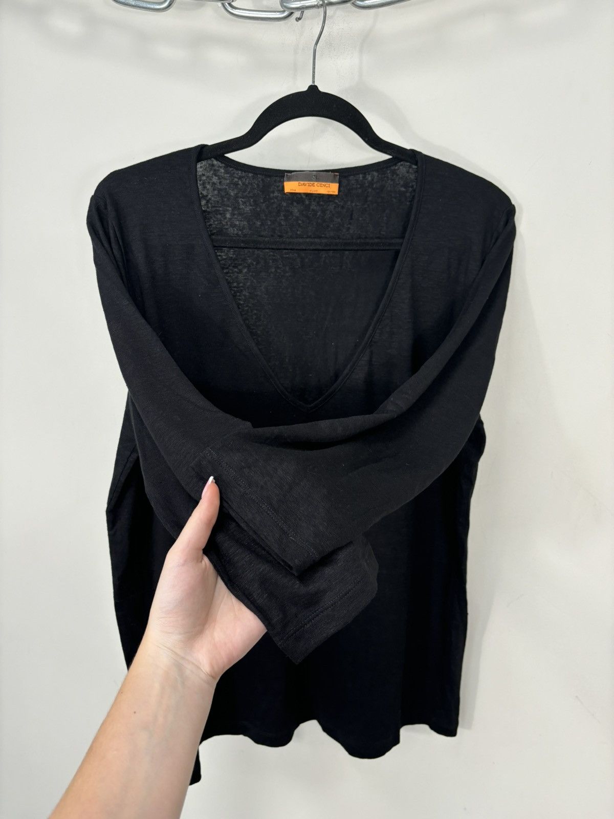Davide Cenci Vintage Davide Cenci Women’s V-Neck Linen Long Sleeve Top Size XXL / US 16-18 / IT 52-54 - 6 Thumbnail