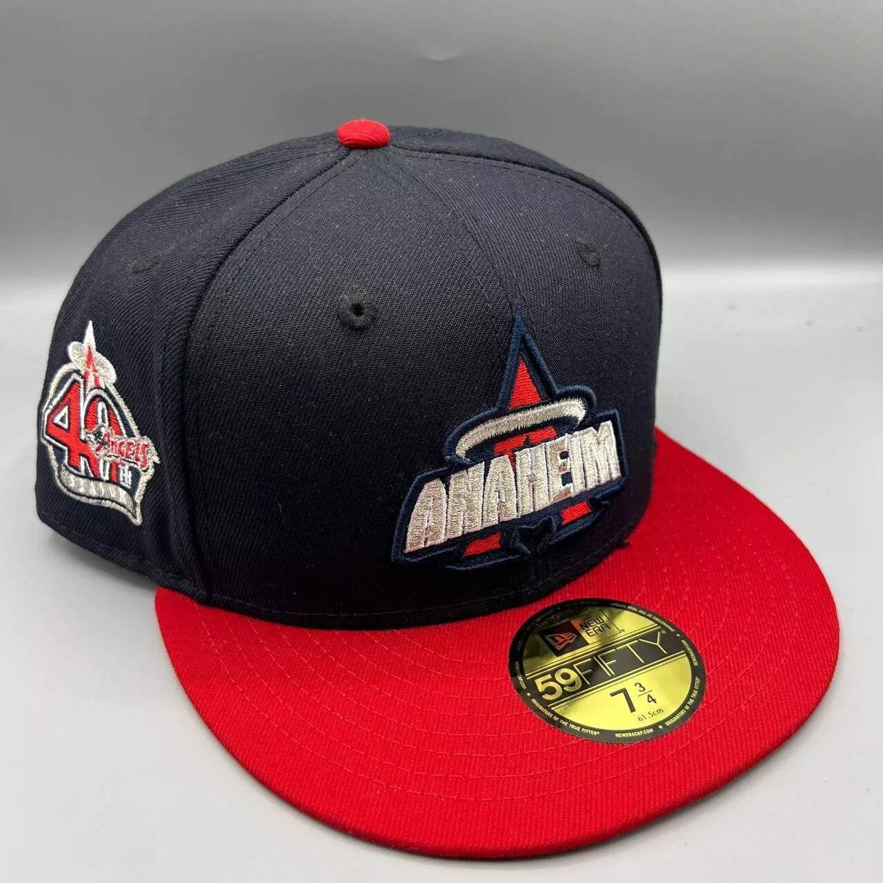 New Era Los Angeles LA Angels Hat Men 7 3/4 Navy Red MLB Fitted Cap Size ONE SIZE - 1 Thumbnail