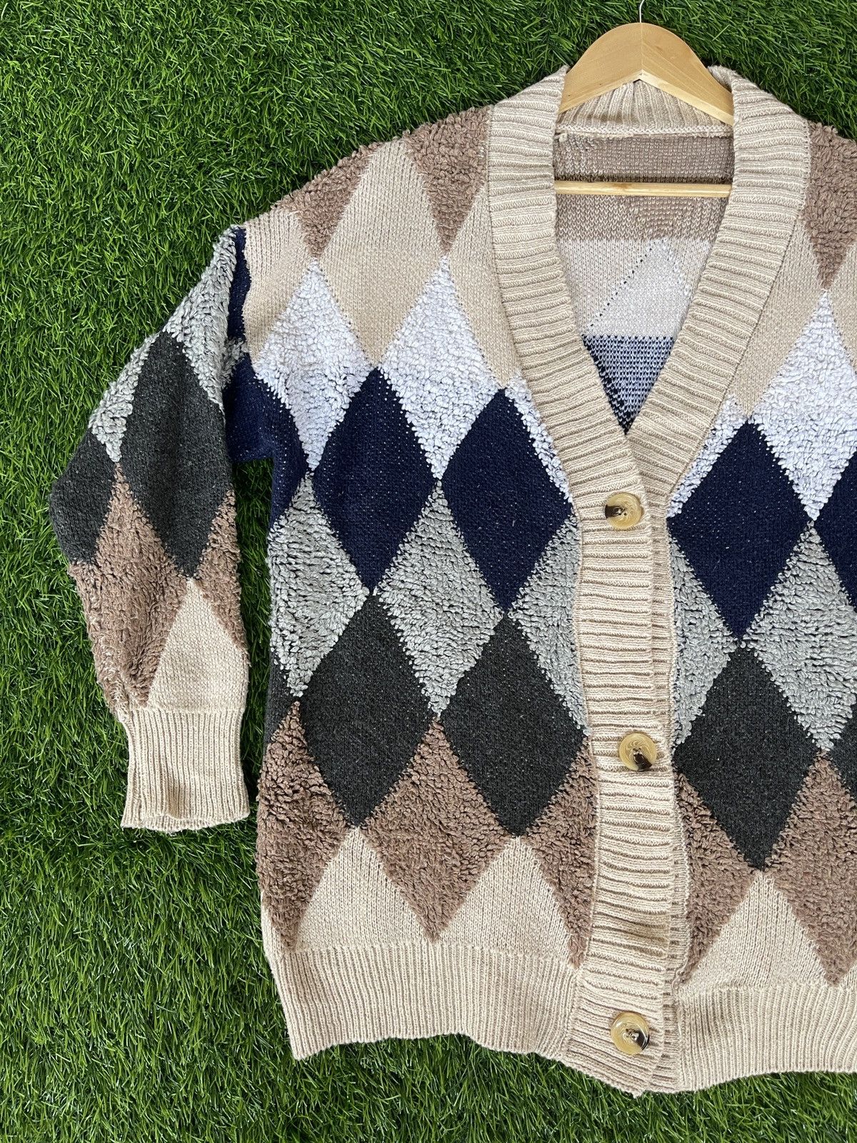 Aran Isles Knitwear × Japanese Brand Last Drop🔥Rare🔥Kurt Cobain Cardigan Knitwear Nice Colour Size US XL / EU 56 / 4 - 12 Thumbnail
