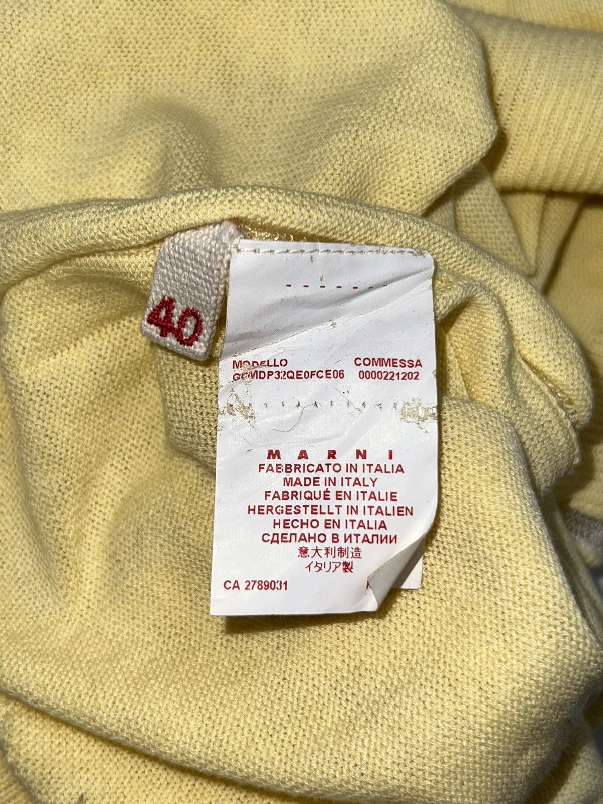 Marni MARNI Yellow Knit T-shirt Size US S / EU 44-46 / 1 - 7 Thumbnail