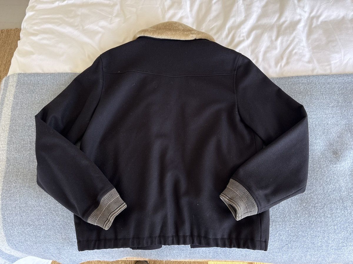 A.P.C. A.P.C. Black Wool Bomber Jacket – Shearling Collar Size US L / EU 52-54 / 3 - 2 Thumbnail
