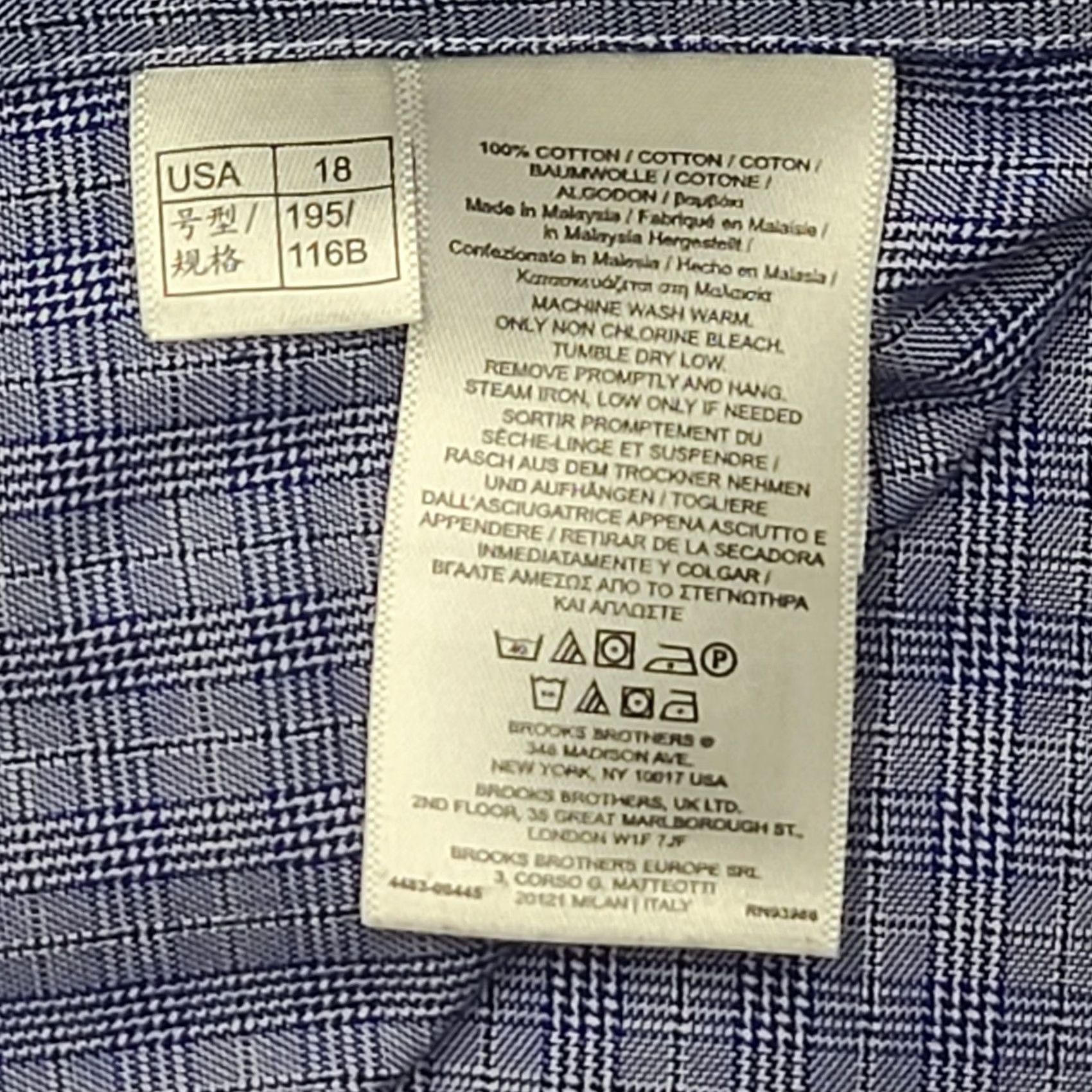 Brooks Brothers Brooks Brothers Regent Fit Shirt Mens 18 34 Blue Check Non Iron Supima Cotton Dress Shirt Button-Down Collar Mens 18 Big & Tall Regular Size US XXL / EU 58 / 5 - 4 Thumbnail