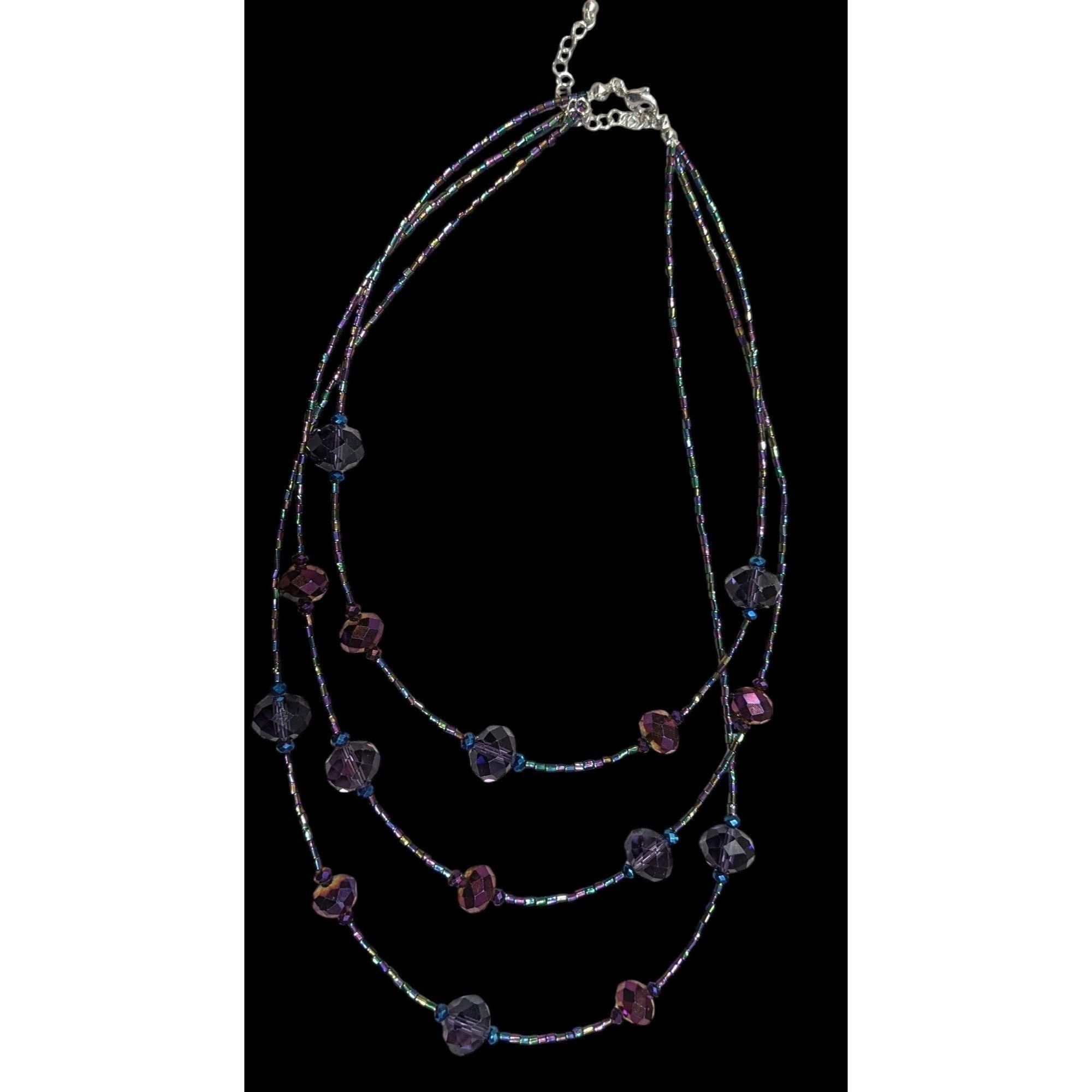 Other Whimsical Oil Slick Blue And Purple Glass Beaded Multilayer Size ONE SIZE - 1 Thumbnail