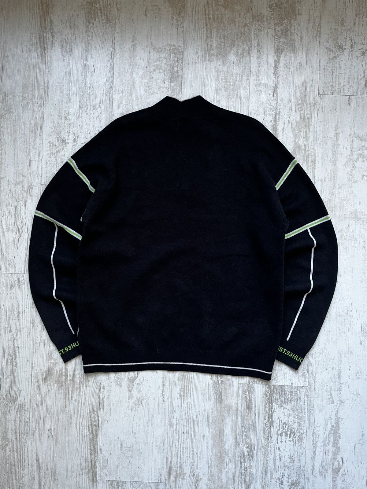 Hugo Boss HUGO OVERSIZED-FIT LOGO WOOL SWEATER 1/4 ZIPPED NECKLINE Size US XL / EU 56 / 4 - 7 Thumbnail