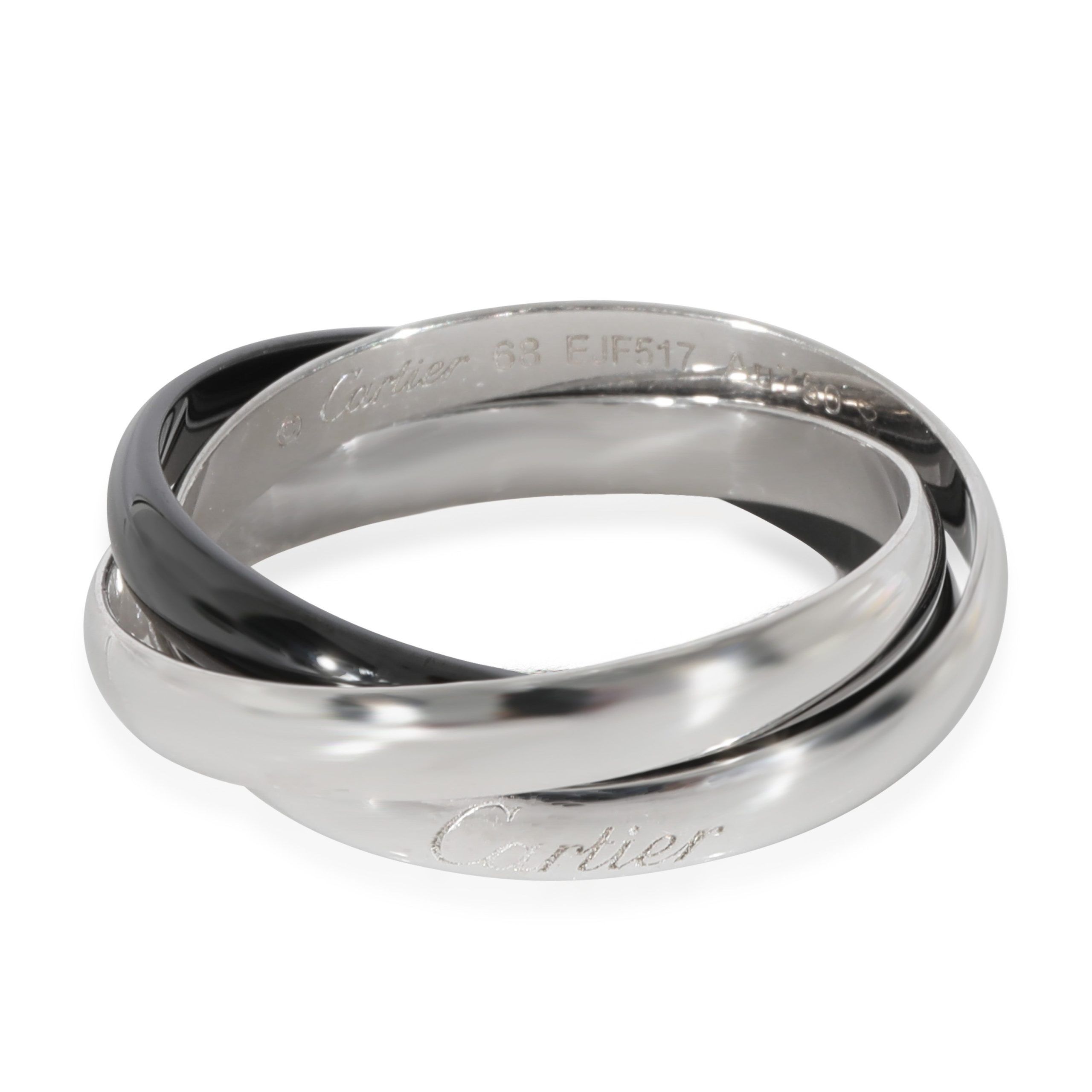 image of Cartier Trinity Ring In 18K White Gold/ceramic, Women's