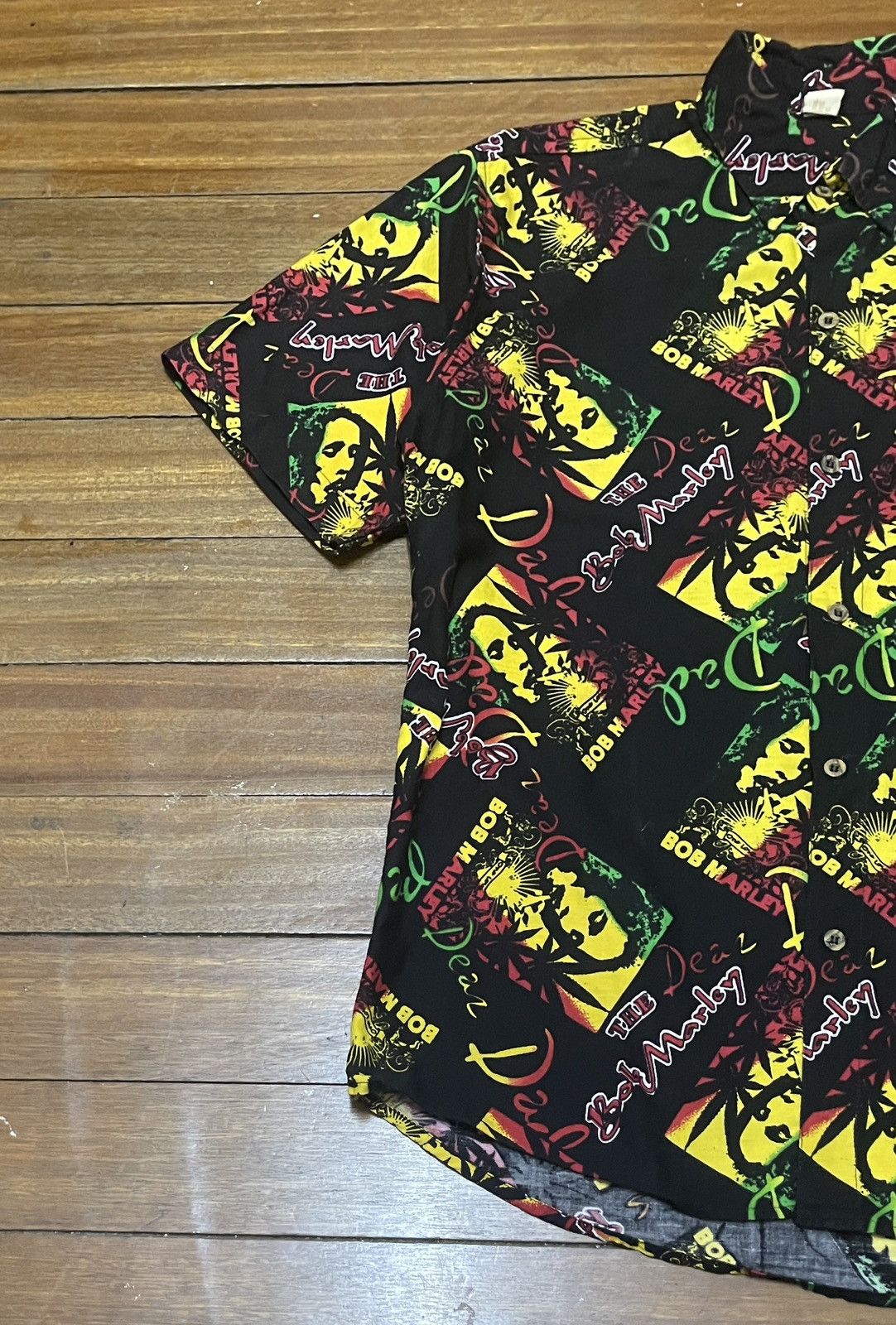 Band Tees Very Rare Vintage Singer Bob Marley Full Print Shirt 1990s Size US XL / EU 56 / 4 - 5 Thumbnail
