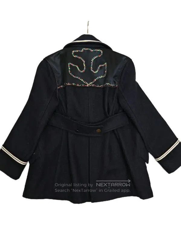 Valentino Valentino Navy Wool Printed Short Coat . Size XS / US 0-2 / IT 36-38 - 2 Thumbnail