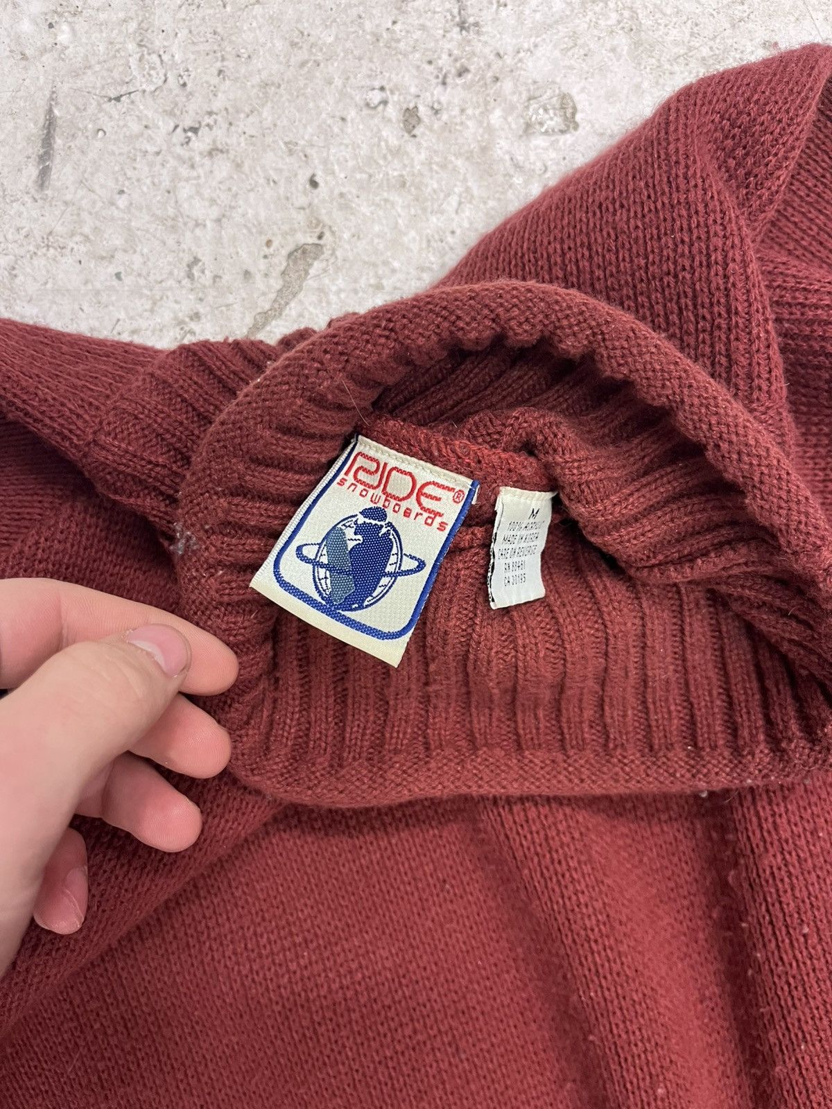 Vintage Vintage deep red ride snowboards knit sweater Size US M / EU 48-50 / 2 - 3 Thumbnail