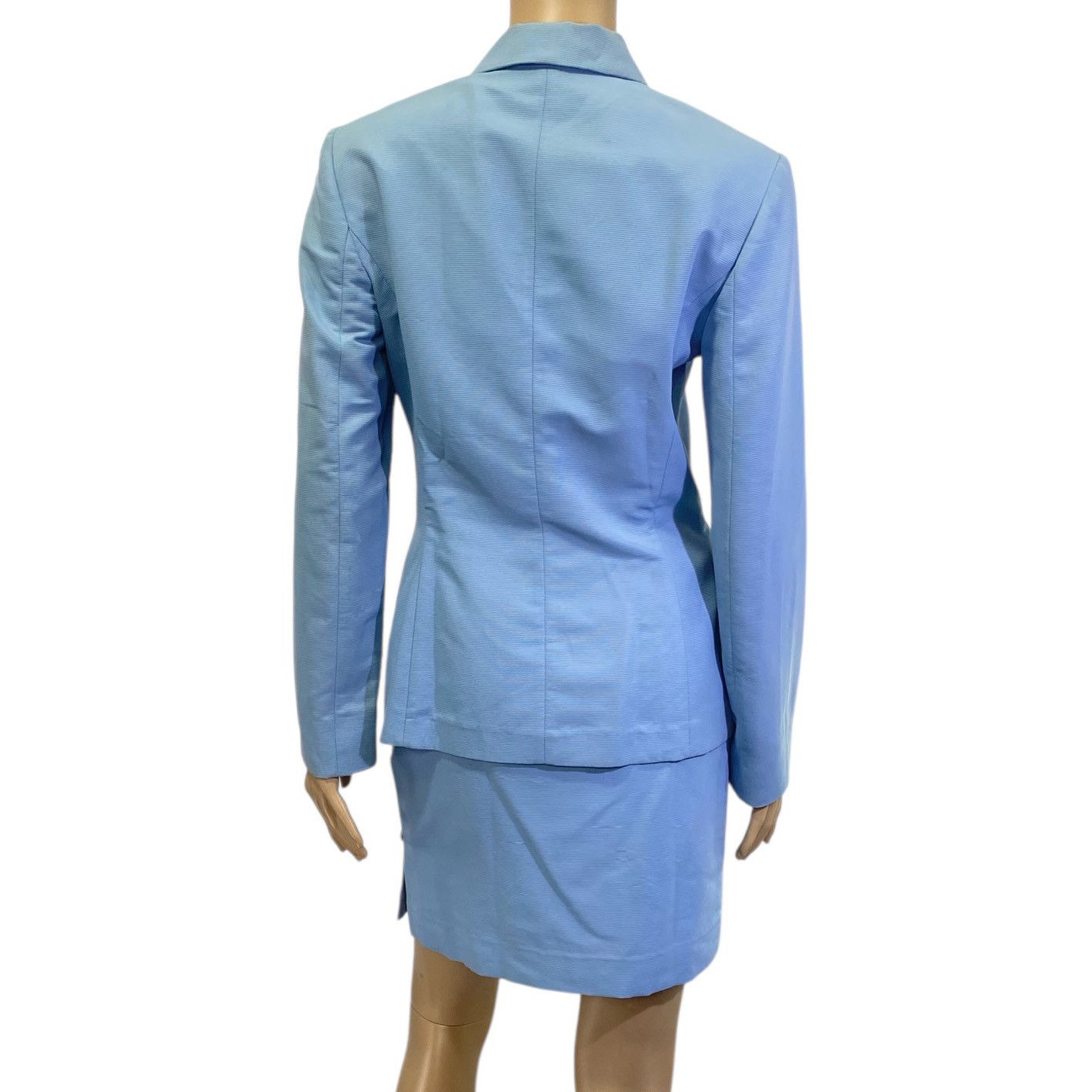 Versace Jeans Couture Vintage Powder Blue Blazer Jacket & Skirt Suit Set Size S / US 4 / IT 40 - 4 Thumbnail