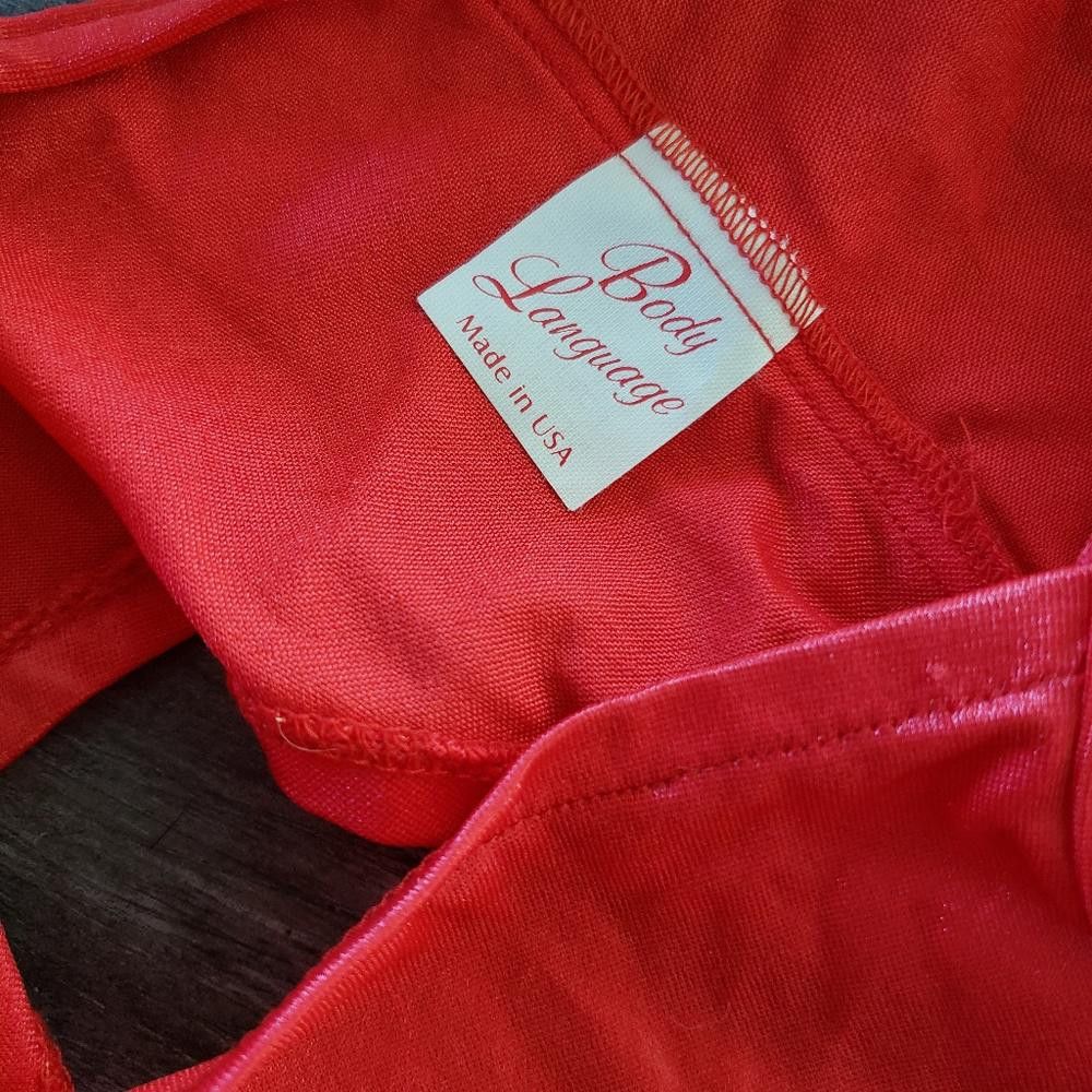 Designer Red Keyhole Body Language High Waisted Cheeky Size ONE SIZE - 3 Thumbnail