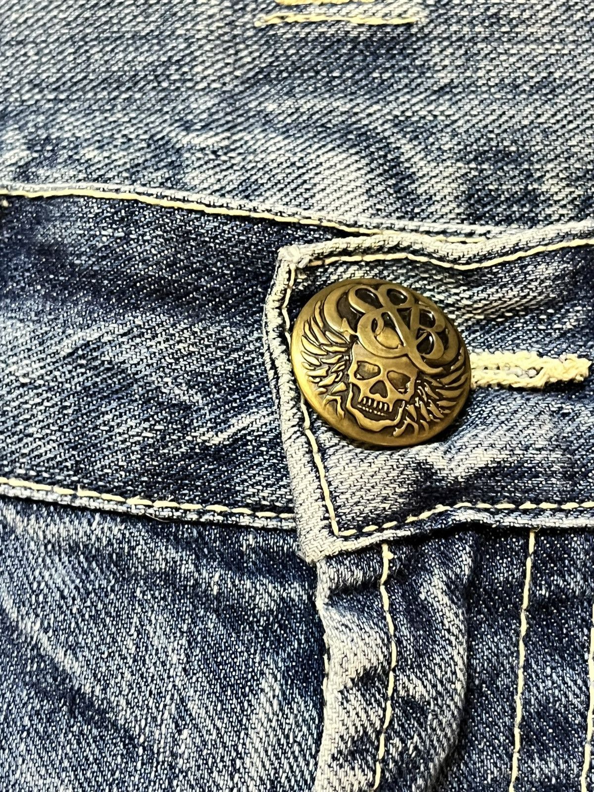 Japanese Brand Vintage Japanese Brand Faded Honeycomb Distressed Denim Size US 30 / EU 46 - 9 Thumbnail