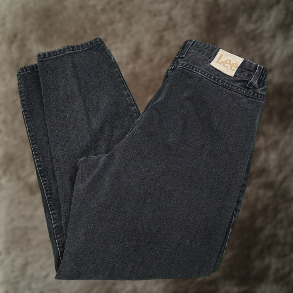 Lee VINTAGE LEE USA MADE BLACK DENIM JEANS WOMENS 33X30 TAPERED FIT Size 24" / US 00 / IT 34 - 1 Thumbnail