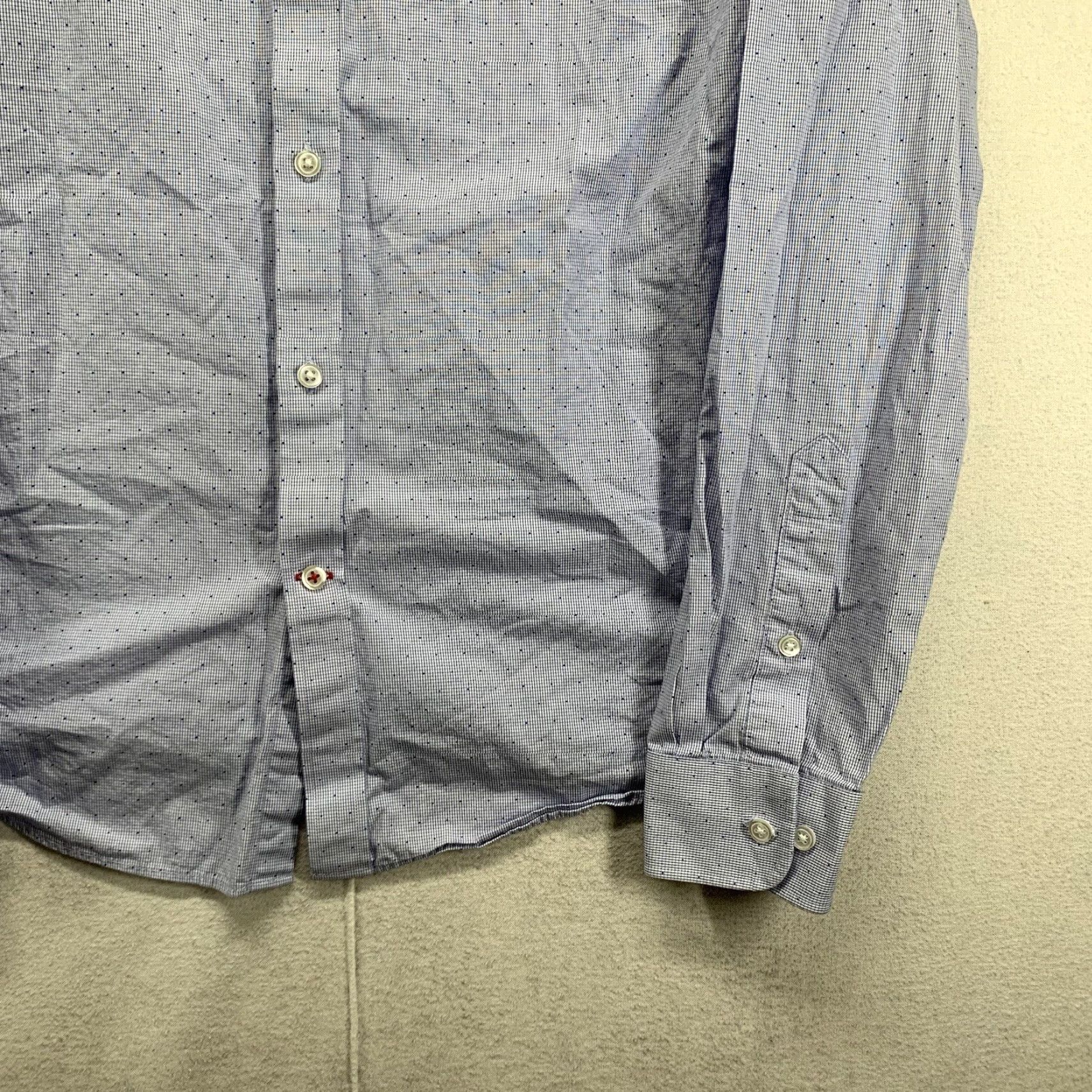 Tommy Hilfiger VINTAGE Tommy Hilfiger Men's Shirt Long Sleeve Slim Fit Spotted Cotton Poplin 90s Designer Classic Mens Size US M / EU 48-50 / 2 - 7 Thumbnail