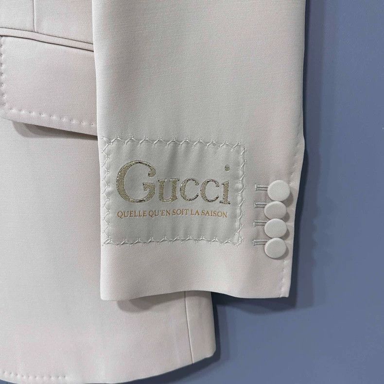 Gucci Gucci White Logo Embroidered Blazer-2506 Size US S / EU 44-46 / 1 - 4 Thumbnail