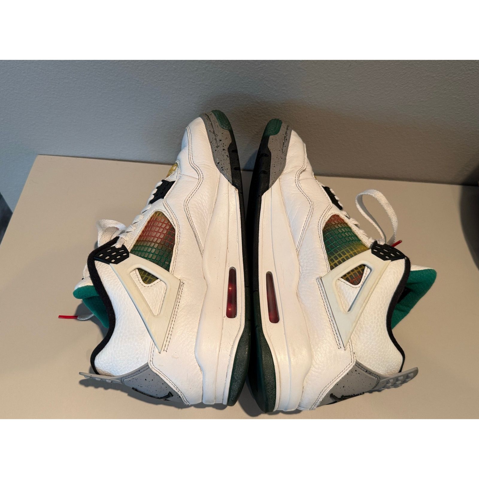 Jordan Brand Jordan 4 Retro Green Rasta Size 10m 11.5w AQ9129-100 Rare Size US 10 / EU 43 - 4 Thumbnail