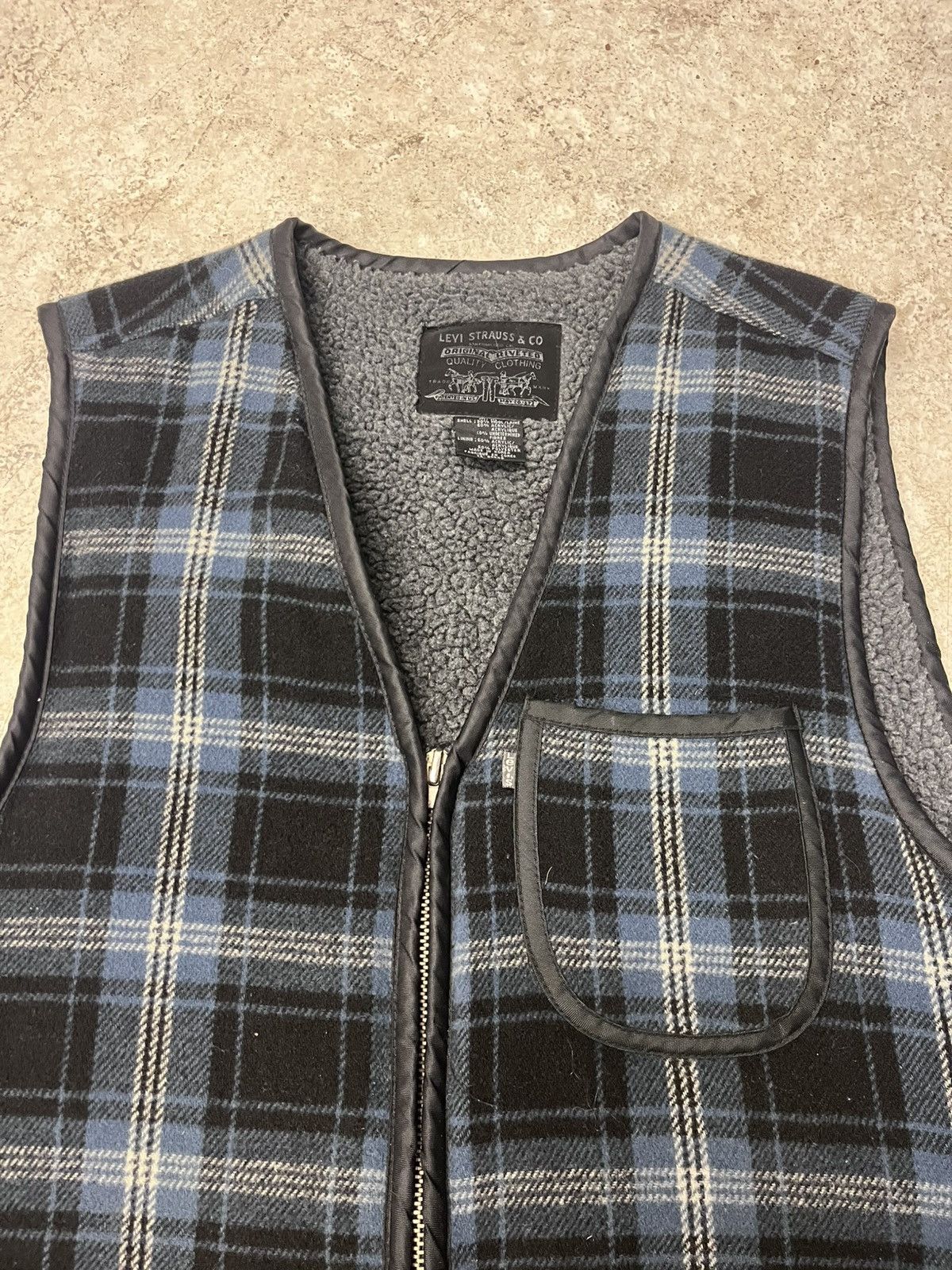 Levi's Vintage blue plaid levis vest Size US M / EU 48-50 / 2 - 1 Thumbnail
