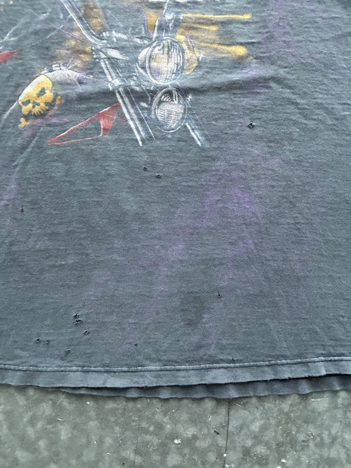 Vintage Vintage 90s 3D Emblem Bad to the Bone Lightning Tee Size US XL / EU 56 / 4 - 4 Thumbnail