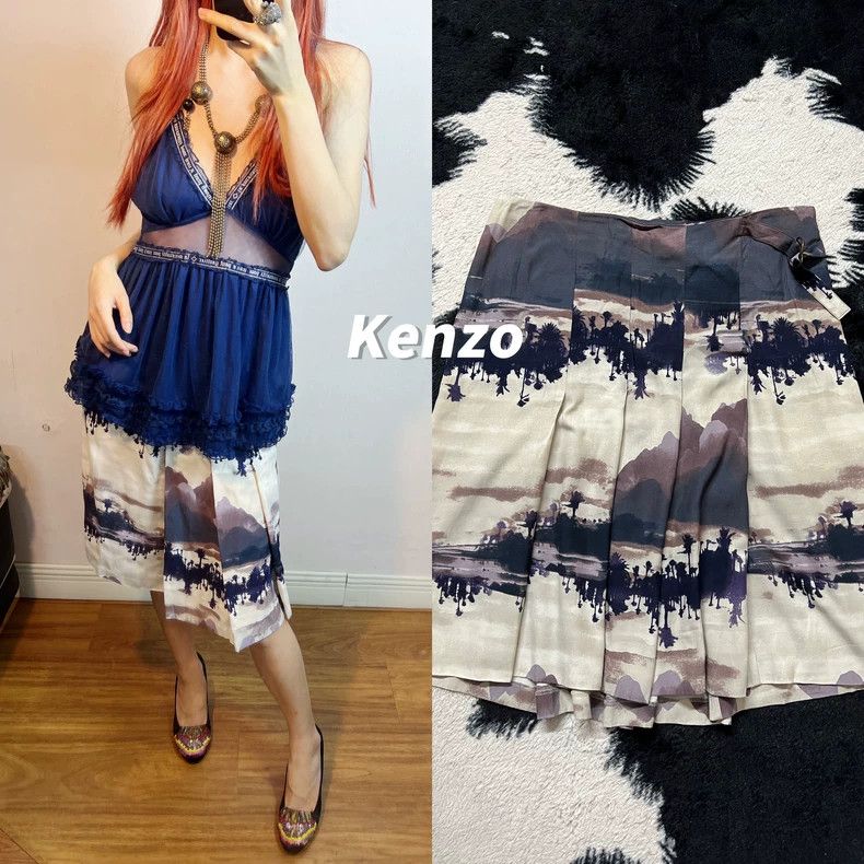 Kenzo Kenzo Ink Landscape Print Skirt - dmc Size US 30 / EU 46 - 1 Thumbnail