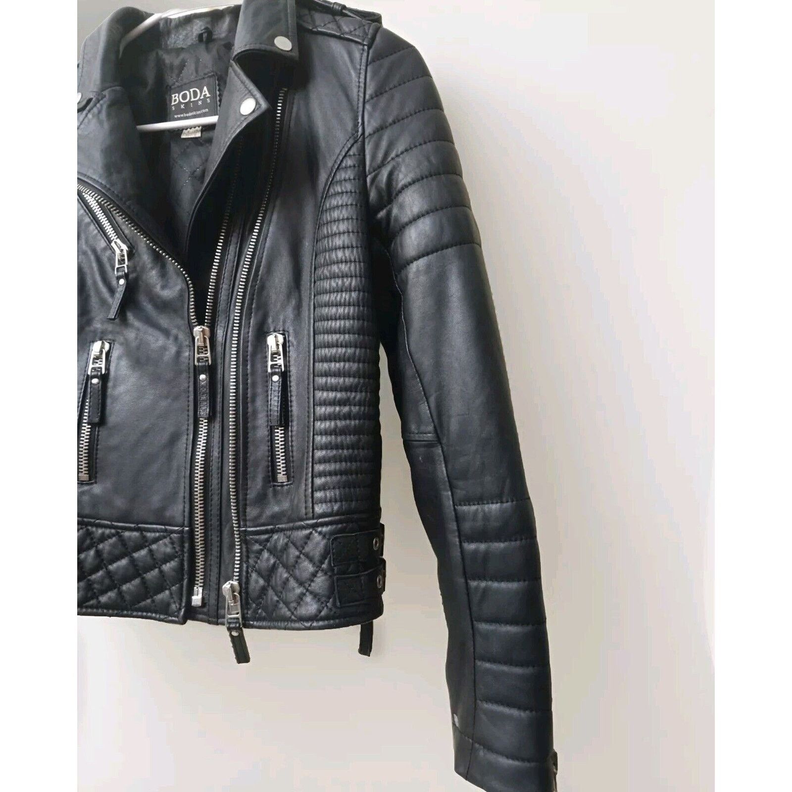 Boda Skins BODA Skins Kay Michaels Napa Leather Platinum Jacket 32/4 Size S / US 4 / IT 40 - 9 Thumbnail