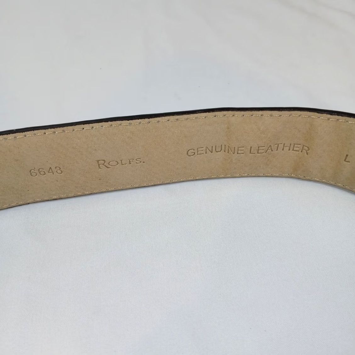Vintage ROLFS Size L Full Grain Leather Belt Dark Brown Silver Buckle Womens Belt Size ONE SIZE - 5 Thumbnail