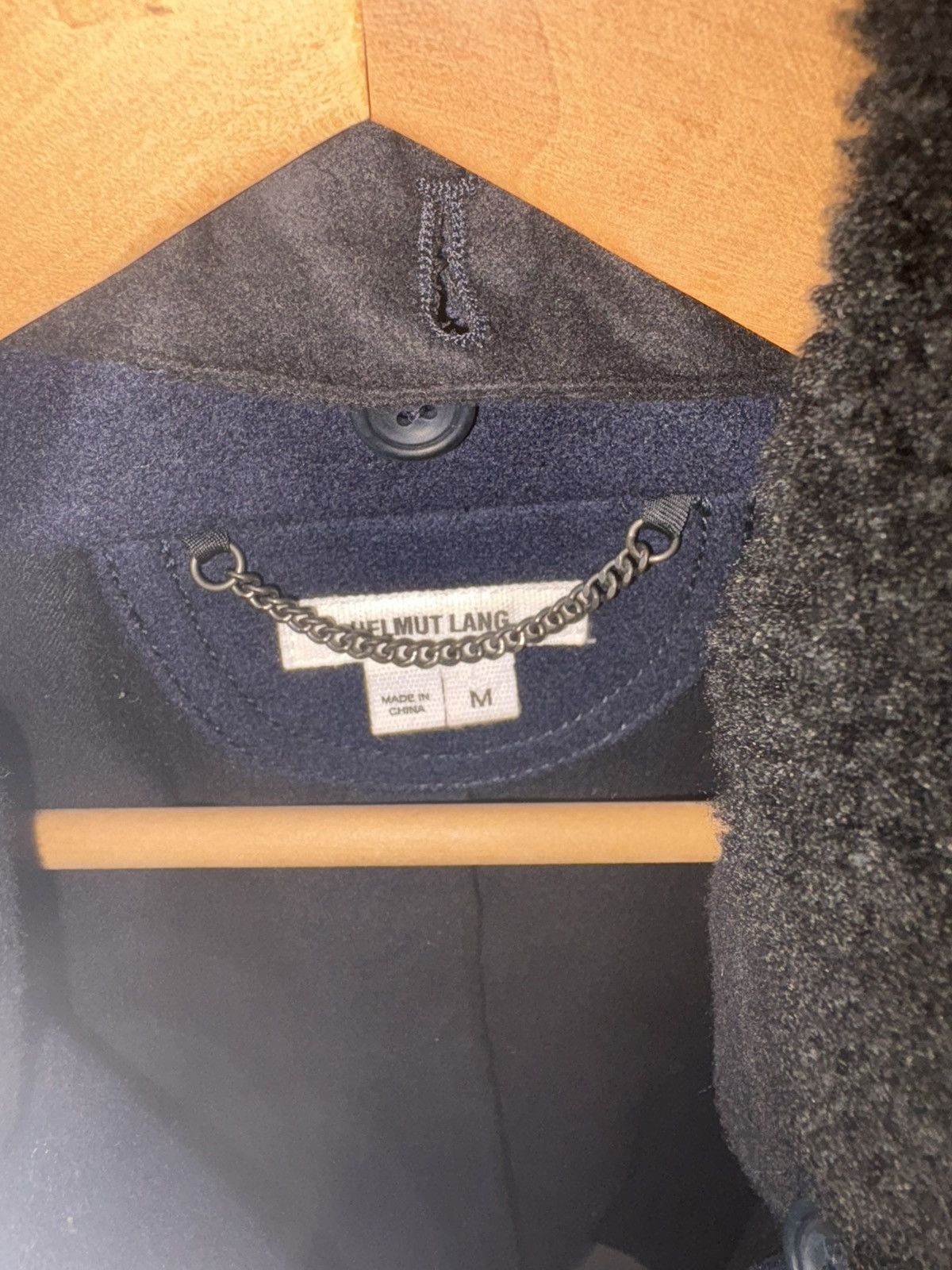 Helmut Lang Helmut Lang blue wool duffel coat,removable shearling collar Size US M / EU 48-50 / 2 - 3 Thumbnail