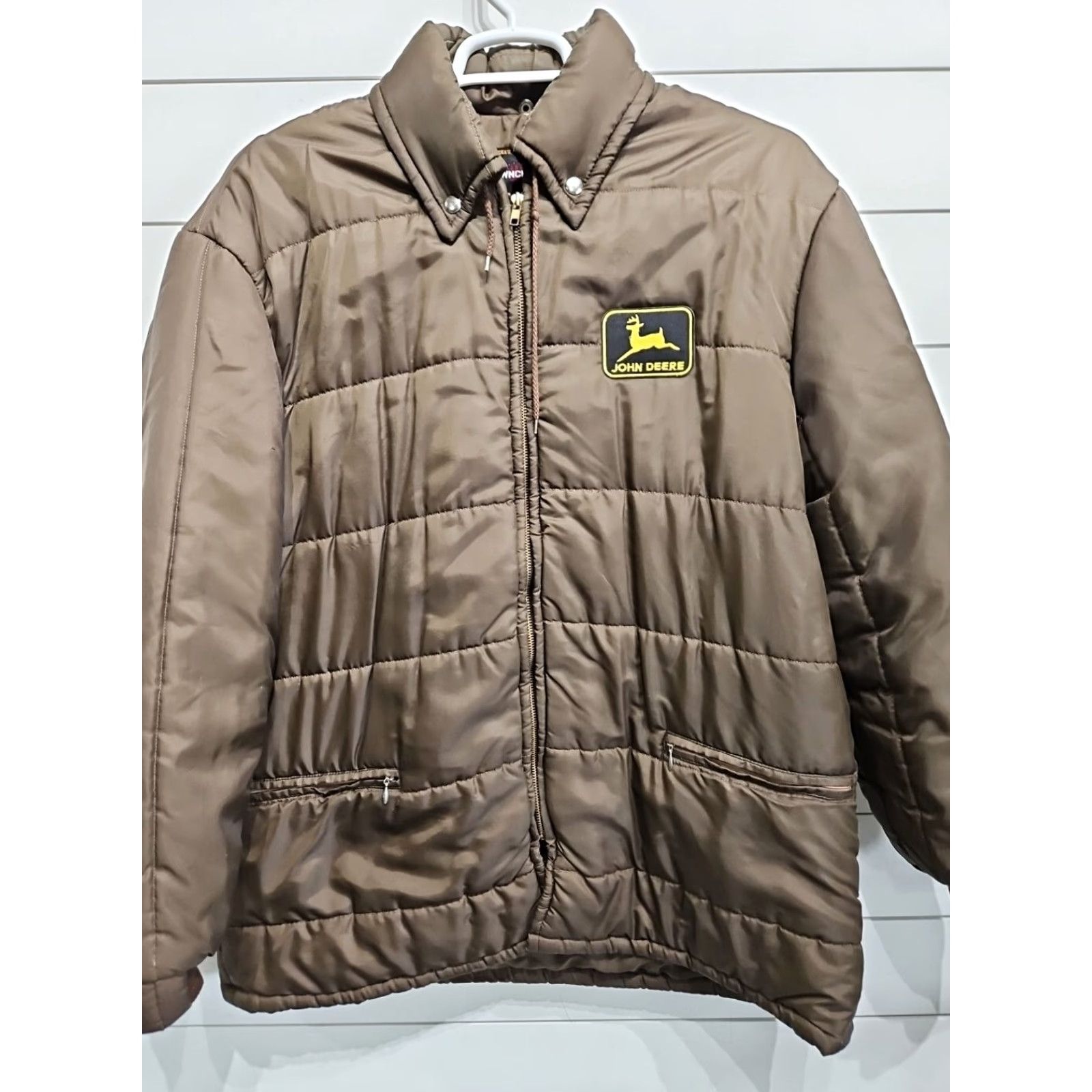 JCPenney VINTAGE John Deere Puffer Trucker Jacket Coat Mens XL Brown Jacket Size US XL / EU 56 / 4 - 2 Thumbnail