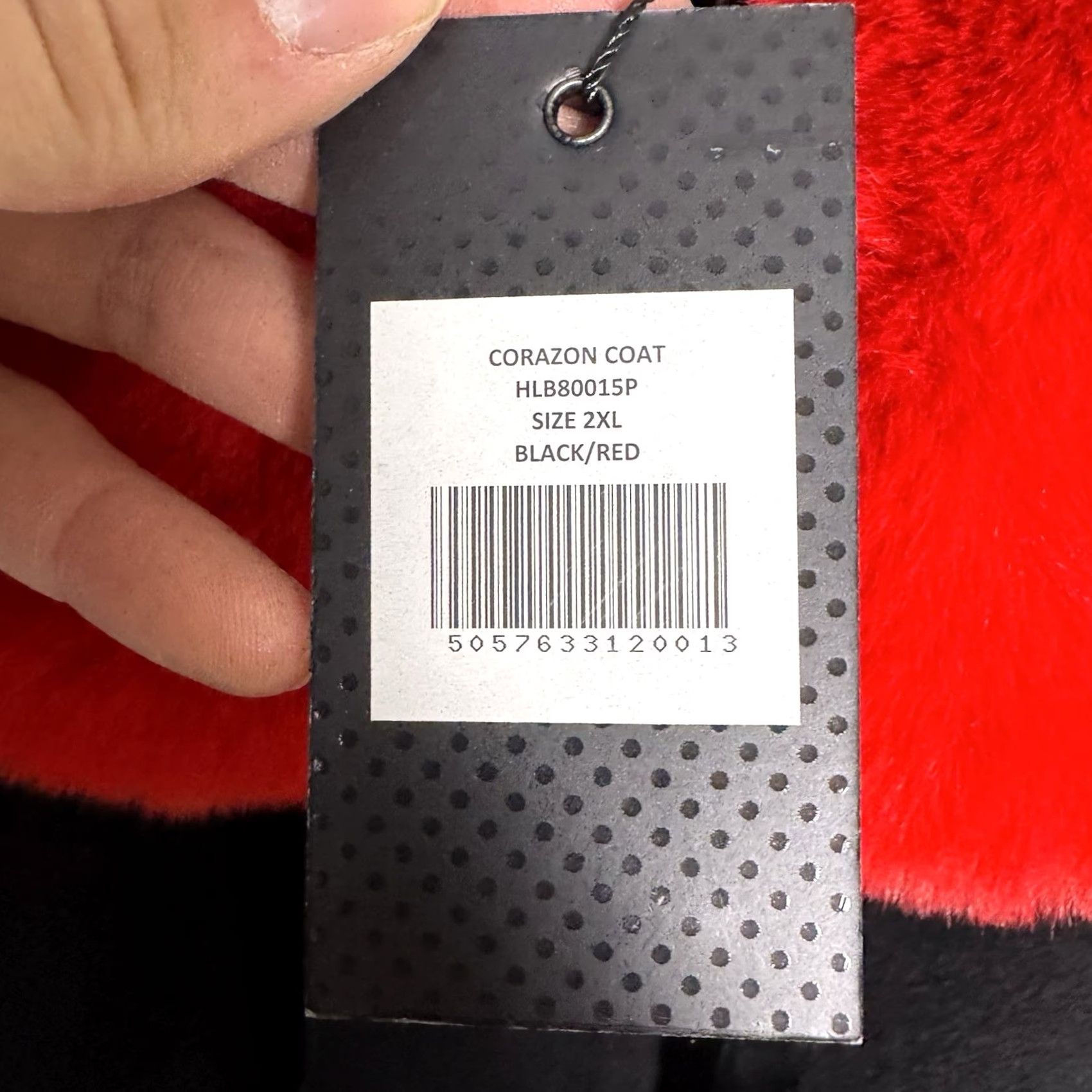 Vintage Hell Bunny Coat Womens 2X 2XL UK 18 Faux Fur Collar Corazon Geometric Red Overcoat Long Sleeve Mid-Length Jacket/Coat Womens Mens? Size XXL / US 16-18 / IT 52-54 - 6 Thumbnail