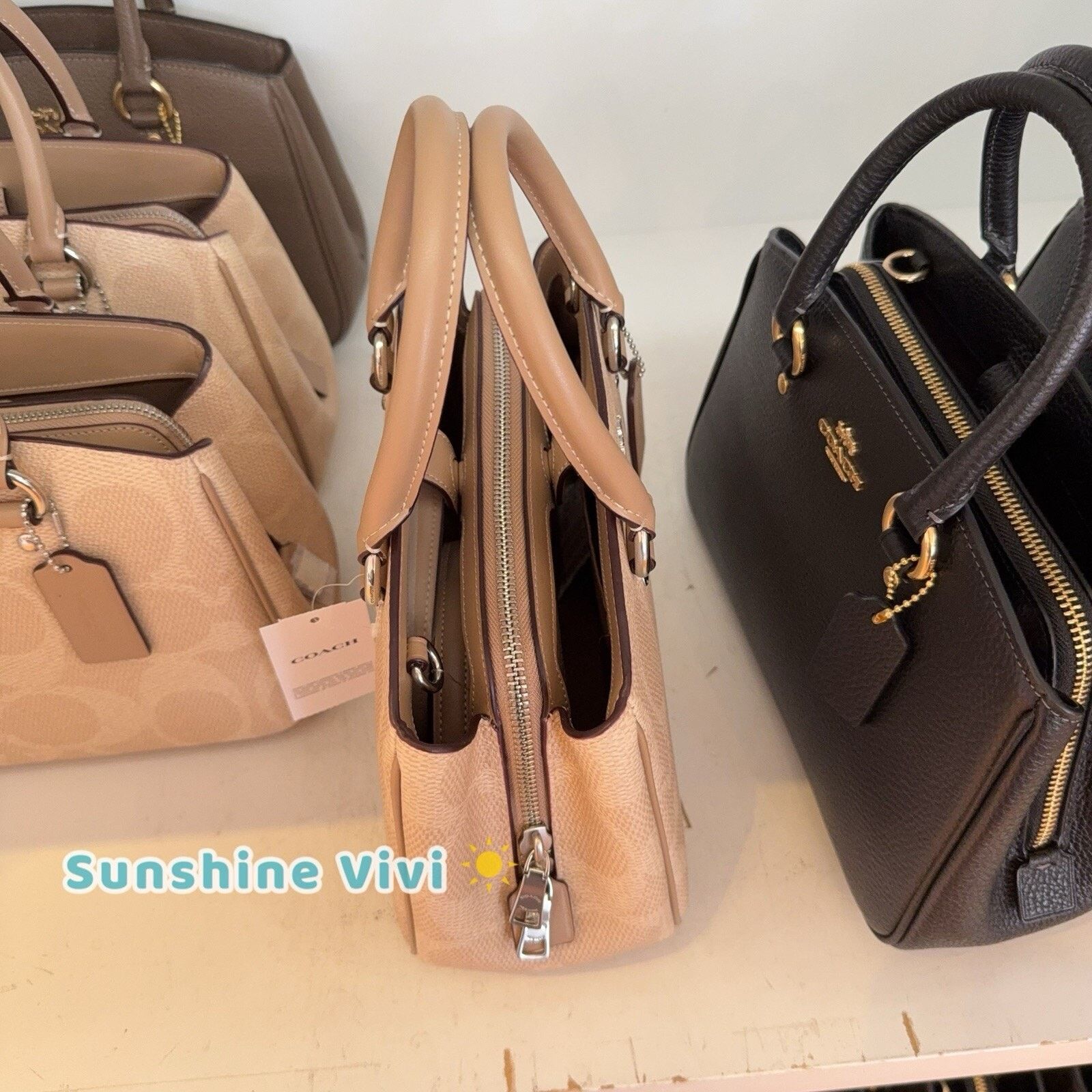 Coach NWT Coach Savannah Small Carryall Bag CAL53 Sand/Taupe Size ONE SIZE - 3 Thumbnail
