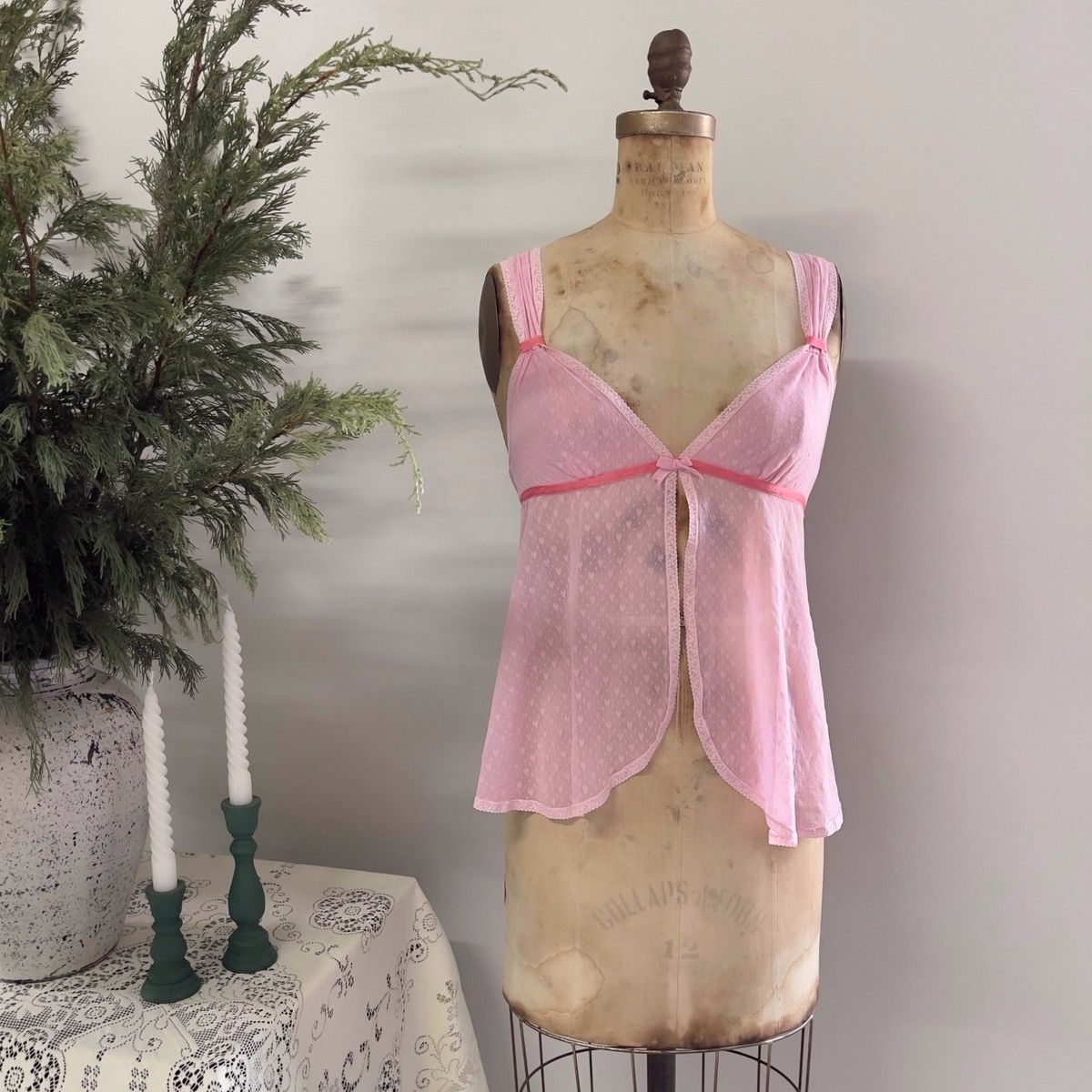 Victoria's Secret Victoria’s Secret Pink Heart Mesh Camisole (S) Size S / US 4 / IT 40 - 10 Thumbnail