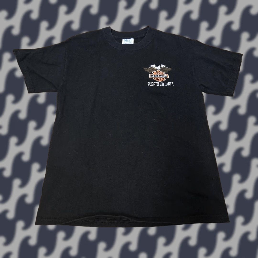 Harley Davidson VINTAGE Harley-Davidson Shirt Mens Medium Black Puerto Vallarta Biker Motorcycle Tee Size US M / EU 48-50 / 2 - 1 Thumbnail