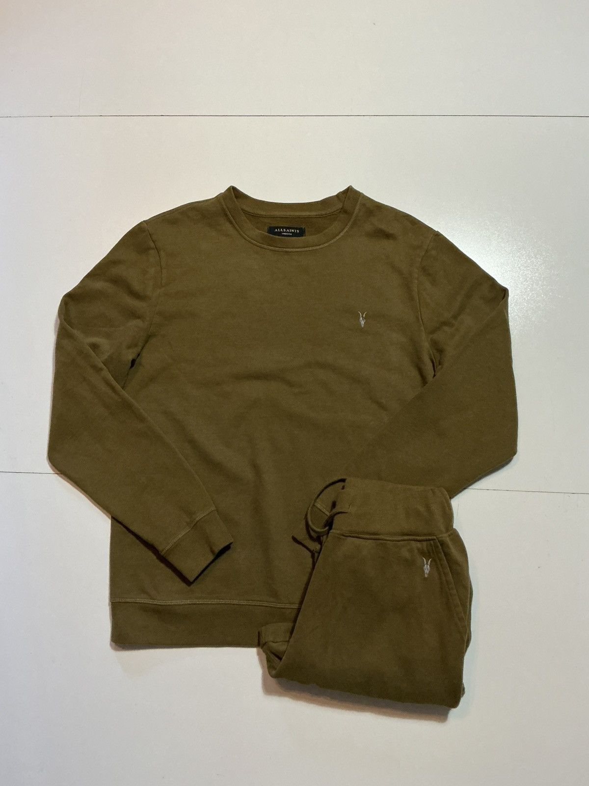 Allsaints $318 Allsaints Ram Skull Olive Green Aven 2PC Set Sweatsuit Size US M / EU 48-50 / 2 - 1 Thumbnail