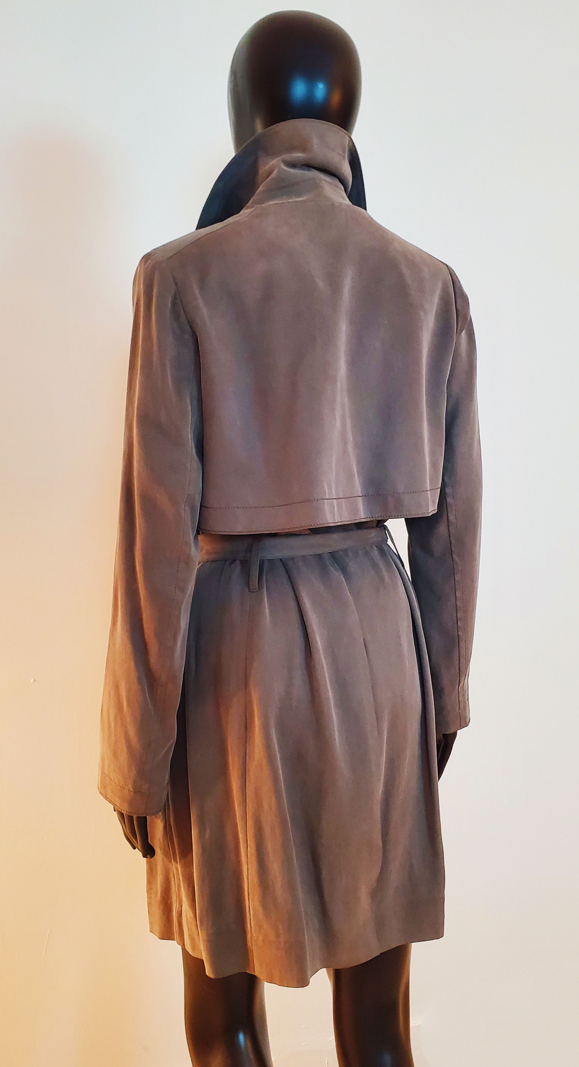 Club Monaco Club Monaco Soft Olive Trench Coat Raincoat Overcoat Size XS / US 0-2 / IT 36-38 - 12 Thumbnail
