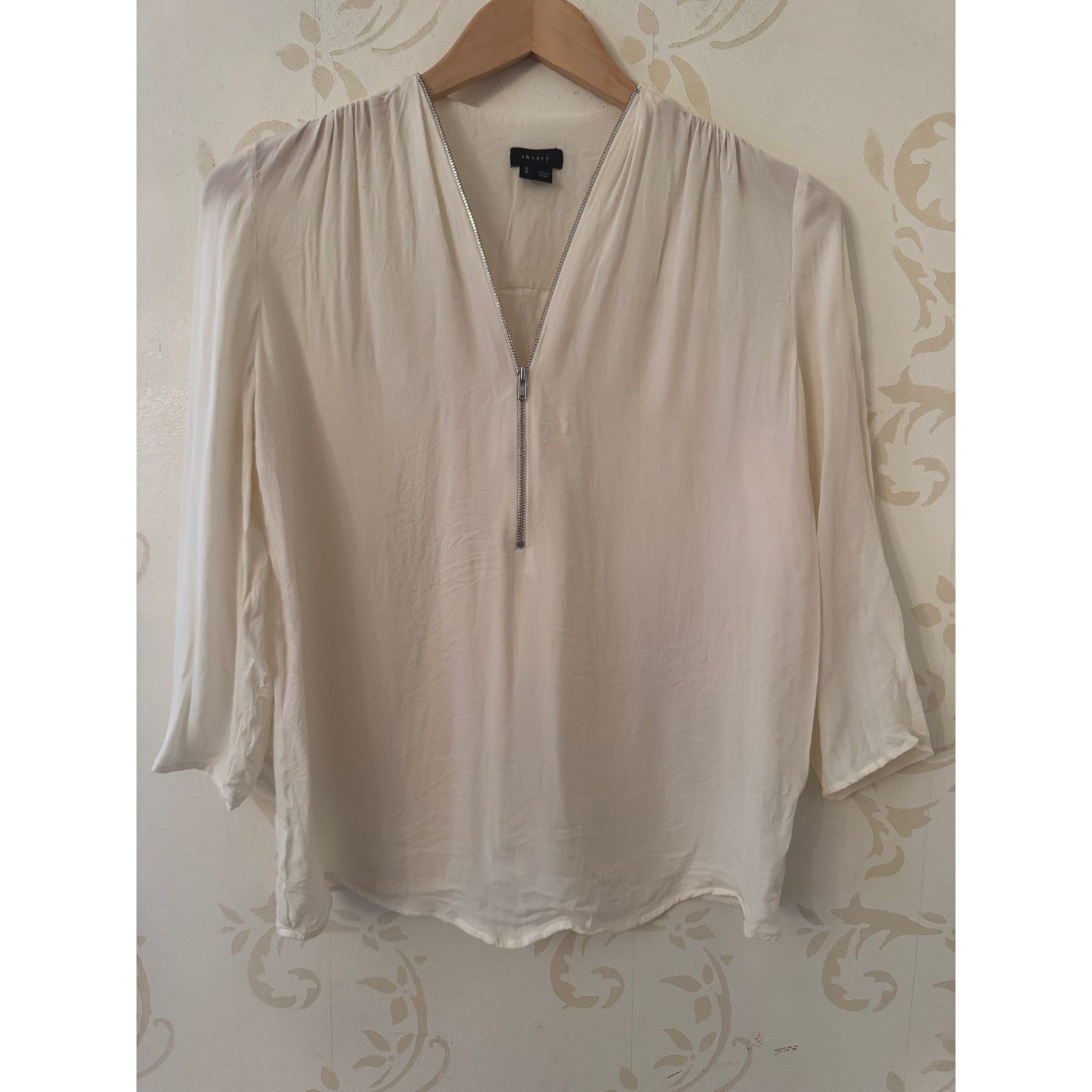 Theory Theory Beautiful Silk Ivory Blouse Ladies Small Size S / US 4 / IT 40 - 4 Thumbnail