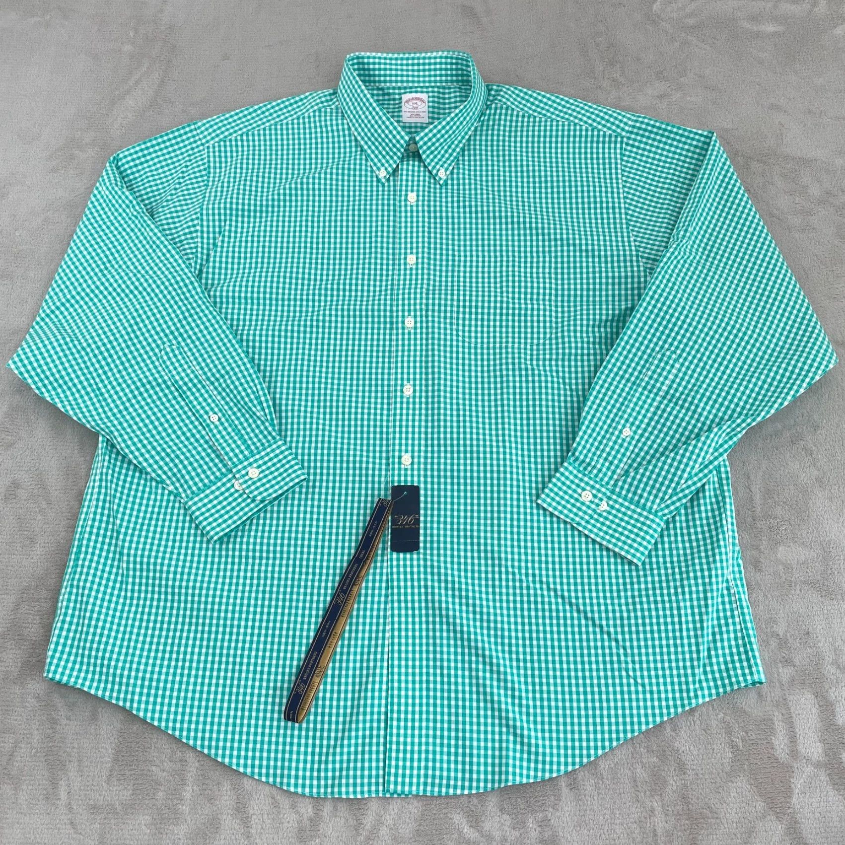 Brooks Brothers Brooks Brothers Shirt Men 2XL Green Gingham Check Non Iron Long Sleeve NWT Size US XXL / EU 58 / 5 - 3 Thumbnail