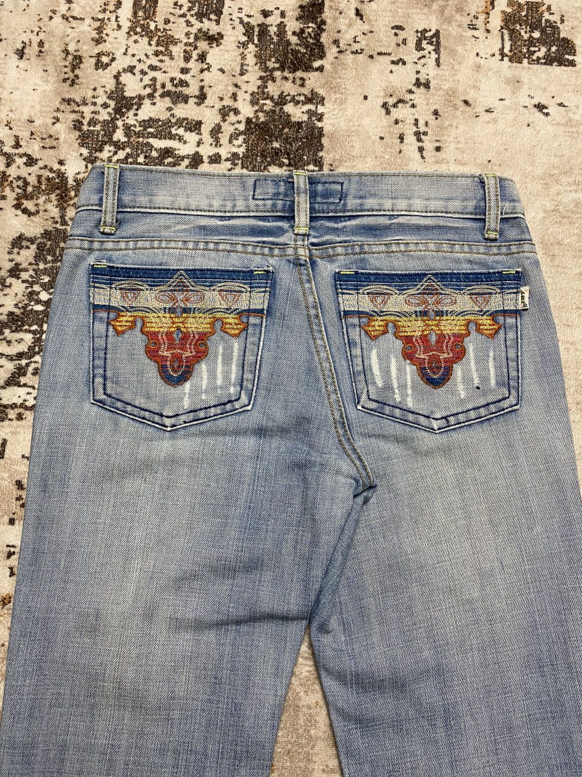 Hysteric Glamour Rare💥Distress Denim With Embroidery pocket Size US 31 - 6 Thumbnail