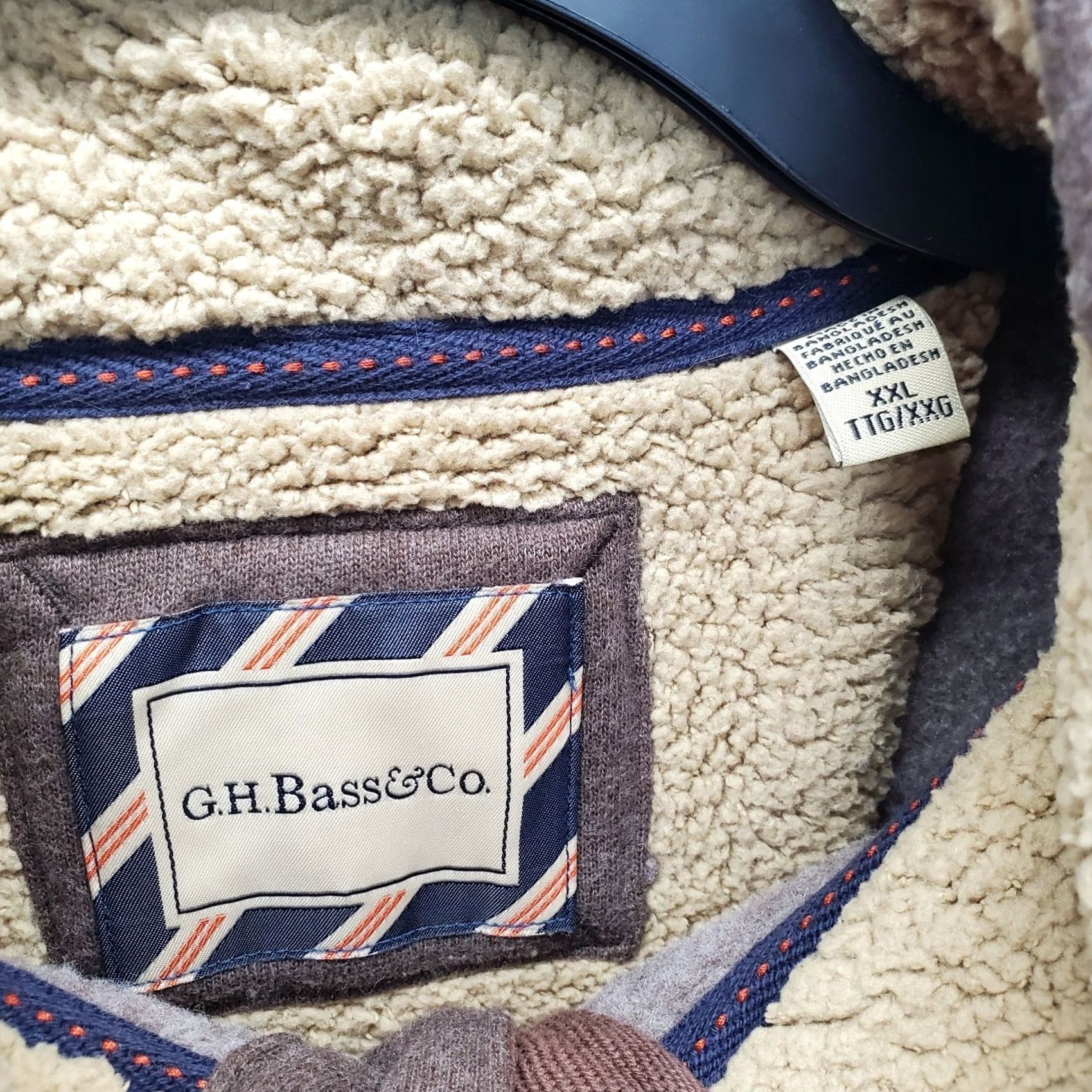 Vintage G.H. Bass & Co. Sweater Mens XXL Brown Fleece Lined Mock Neck Quarter Button Size US XXL / EU 58 / 5 - 5 Thumbnail