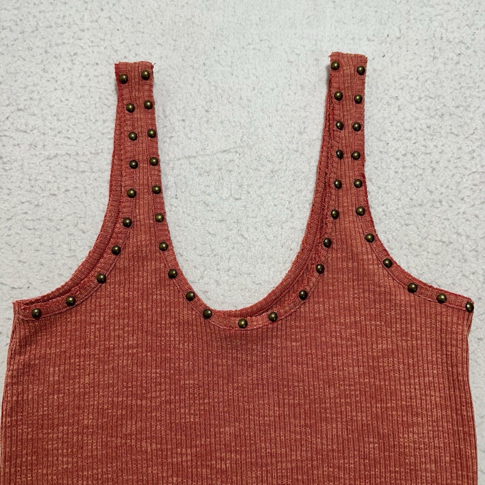 Other POL Medium Ribbed Tank Top Sleeveless Brass Buttons Pink Size M / US 6-8 / IT 42-44 - 11 Thumbnail