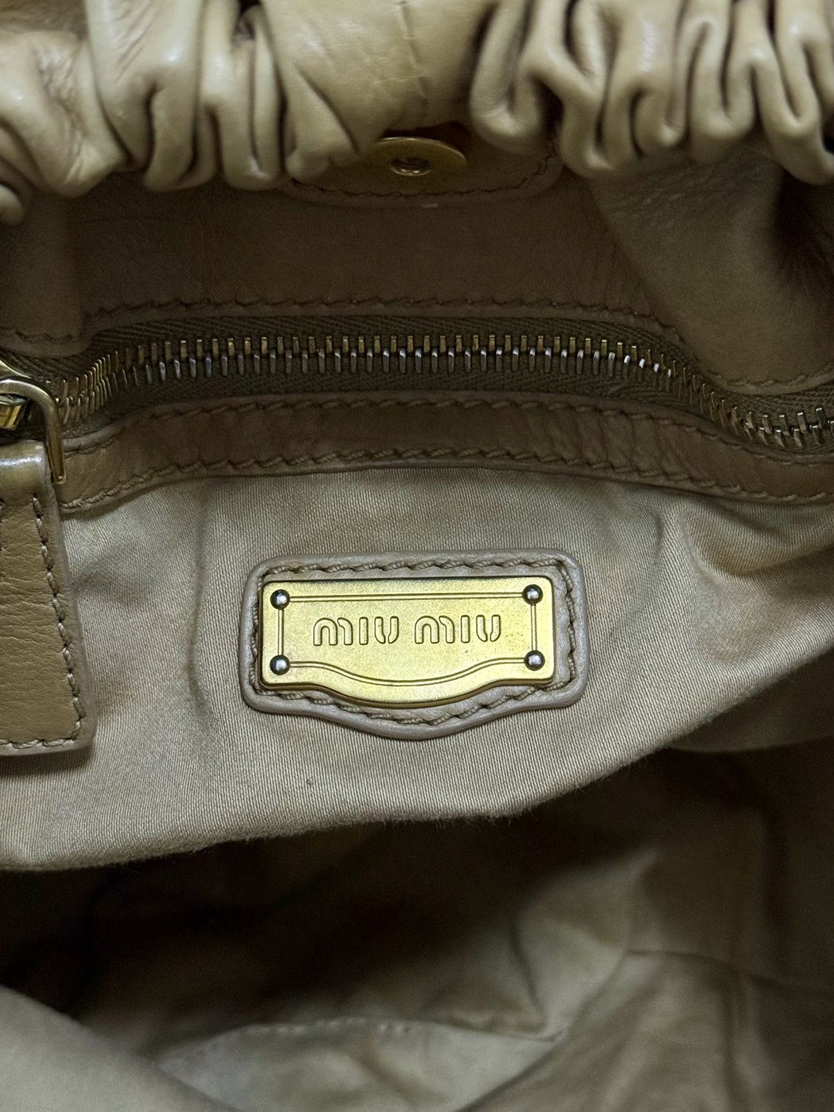 Miu Miu Vintage Miu Miu gathered leather 2-way Shoulder hand bag Size ONE SIZE - 12 Thumbnail