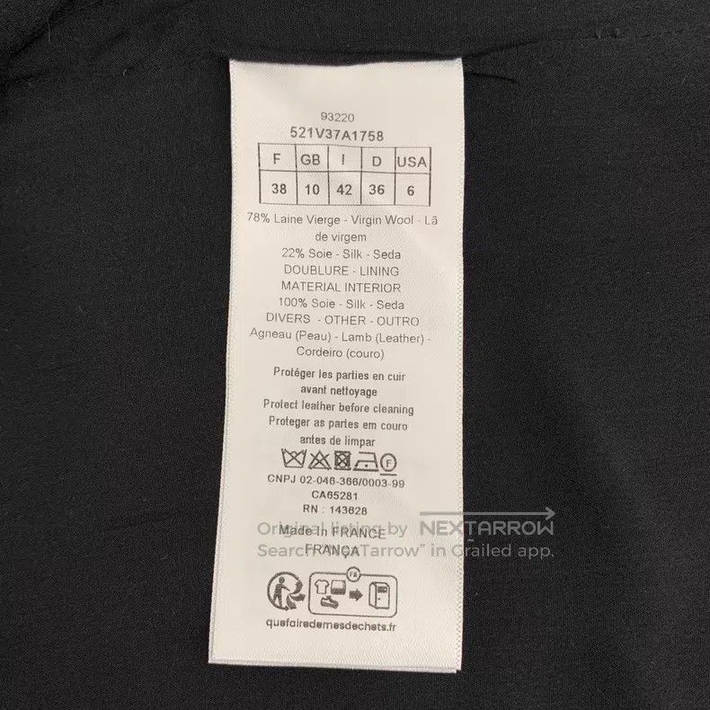 Dior Dior Black leather buckle design wool short sleeves Size XS / US 0-2 / IT 36-38 - 6 Thumbnail