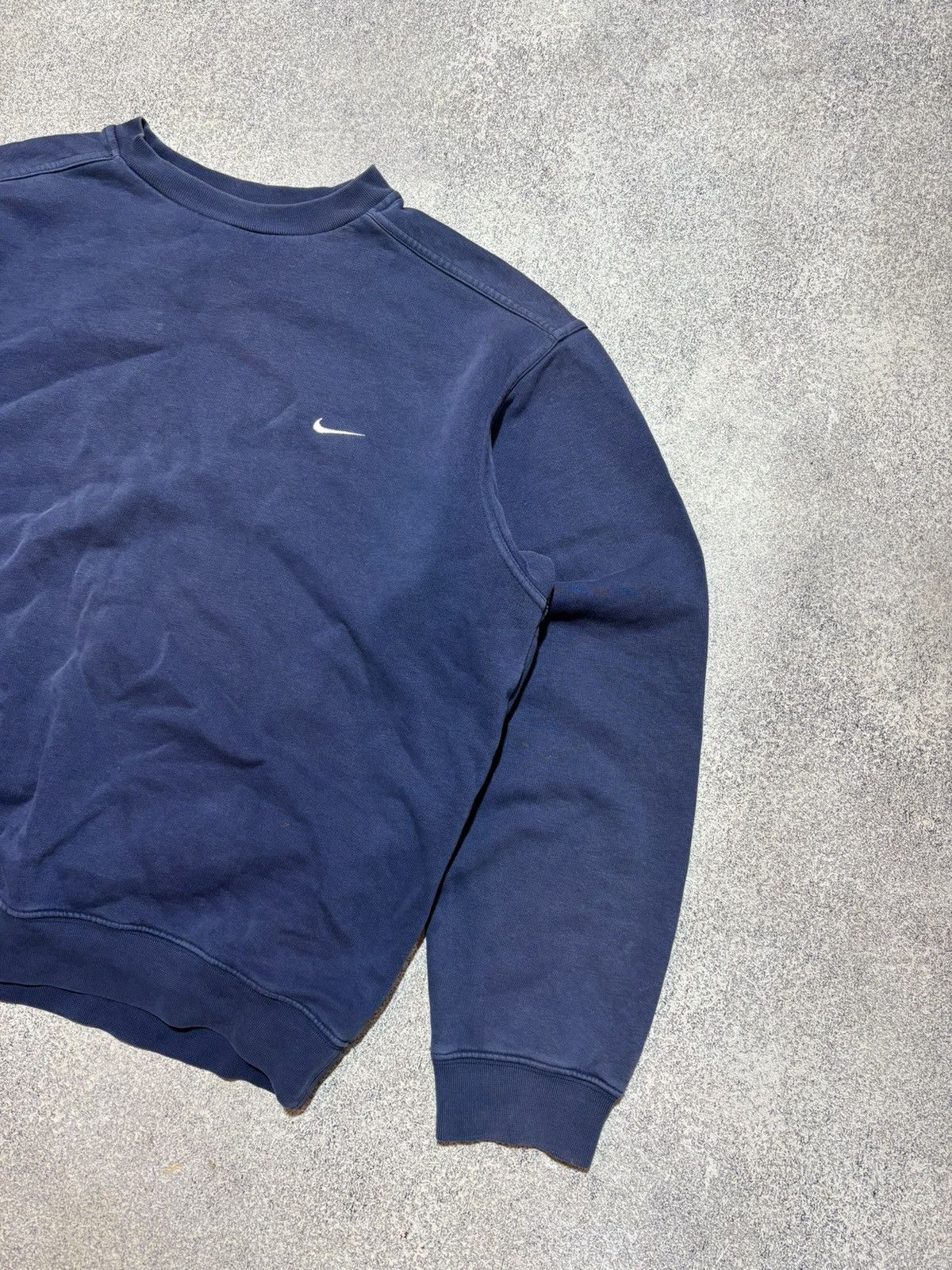 Nike × Vintage 90s Nike Vintage Blue Sweatshirt Drill Small Swoosh size M Size US M / EU 48-50 / 2 - 2 Thumbnail
