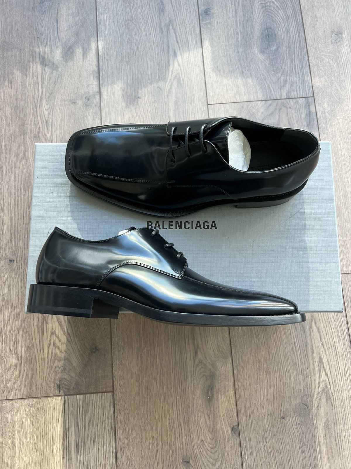 Balenciaga *SAMPLE* Balenciaga Square Toe Derby 40 Size US 7 / EU 40 - 12 Thumbnail