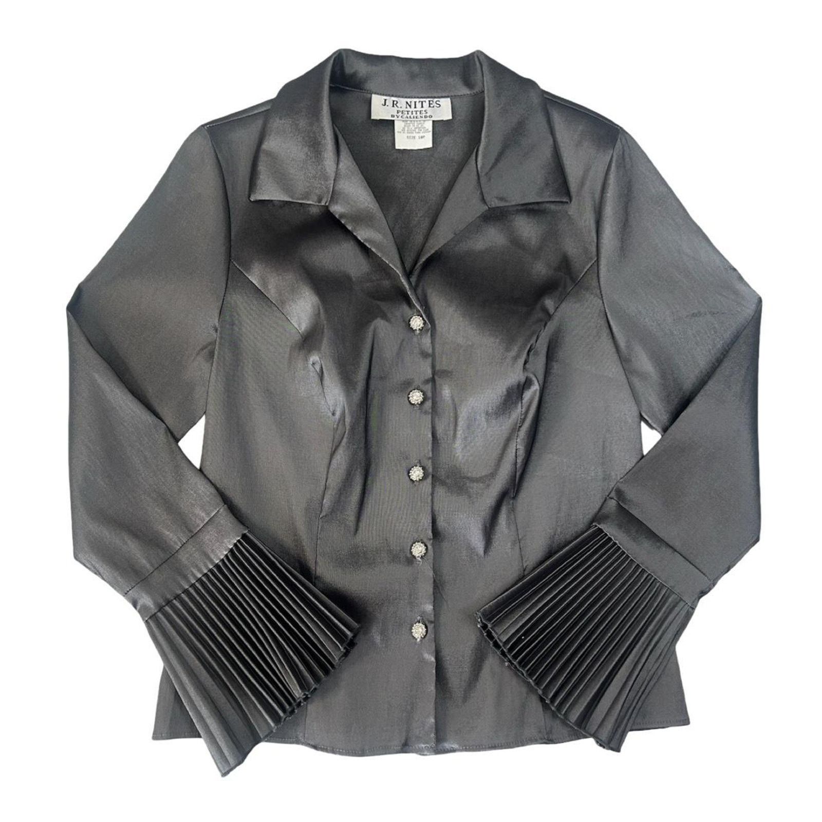 Vintage Y2k fairy grunge blouse flare sleeve button up sz 10 petite Size L / US 10 / IT 46 - 1 Thumbnail