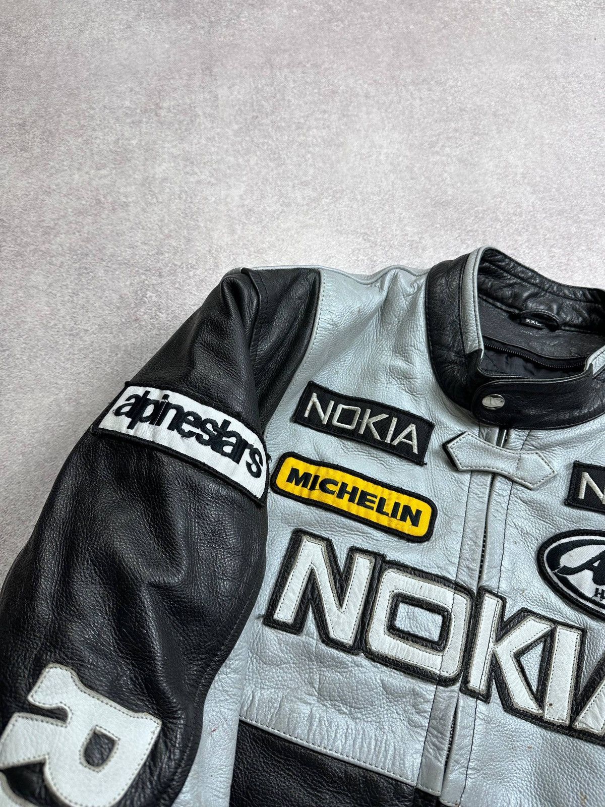 Genuine Leather Vintage 90s Nokia Racing Genuine Leather Y2K Jacket M Size US M / EU 48-50 / 2 - 13 Thumbnail