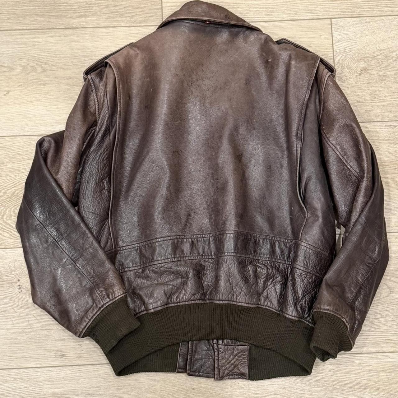 Nordstrom Vintage 70s Nordstrom Leather Flight Jacket A-2 Style Bomber Size US L / EU 52-54 / 3 - 6 Thumbnail