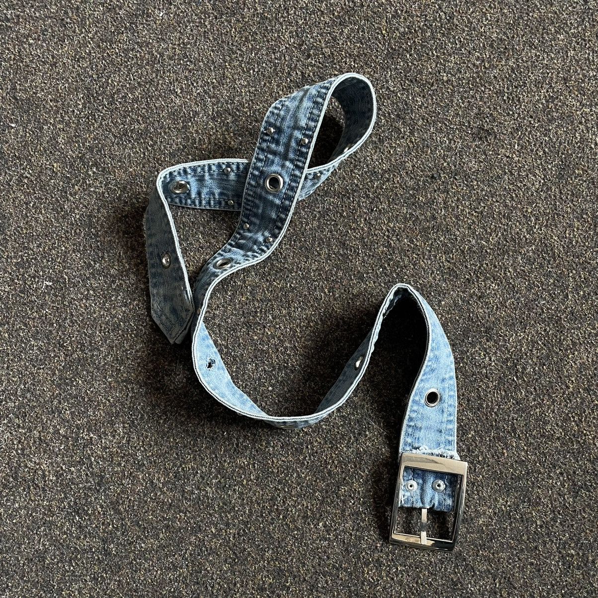 Vintage Vintage 90s Japanese Denim Belt Archive Goth Alt Graphic OS Size ONE SIZE - 1 Thumbnail