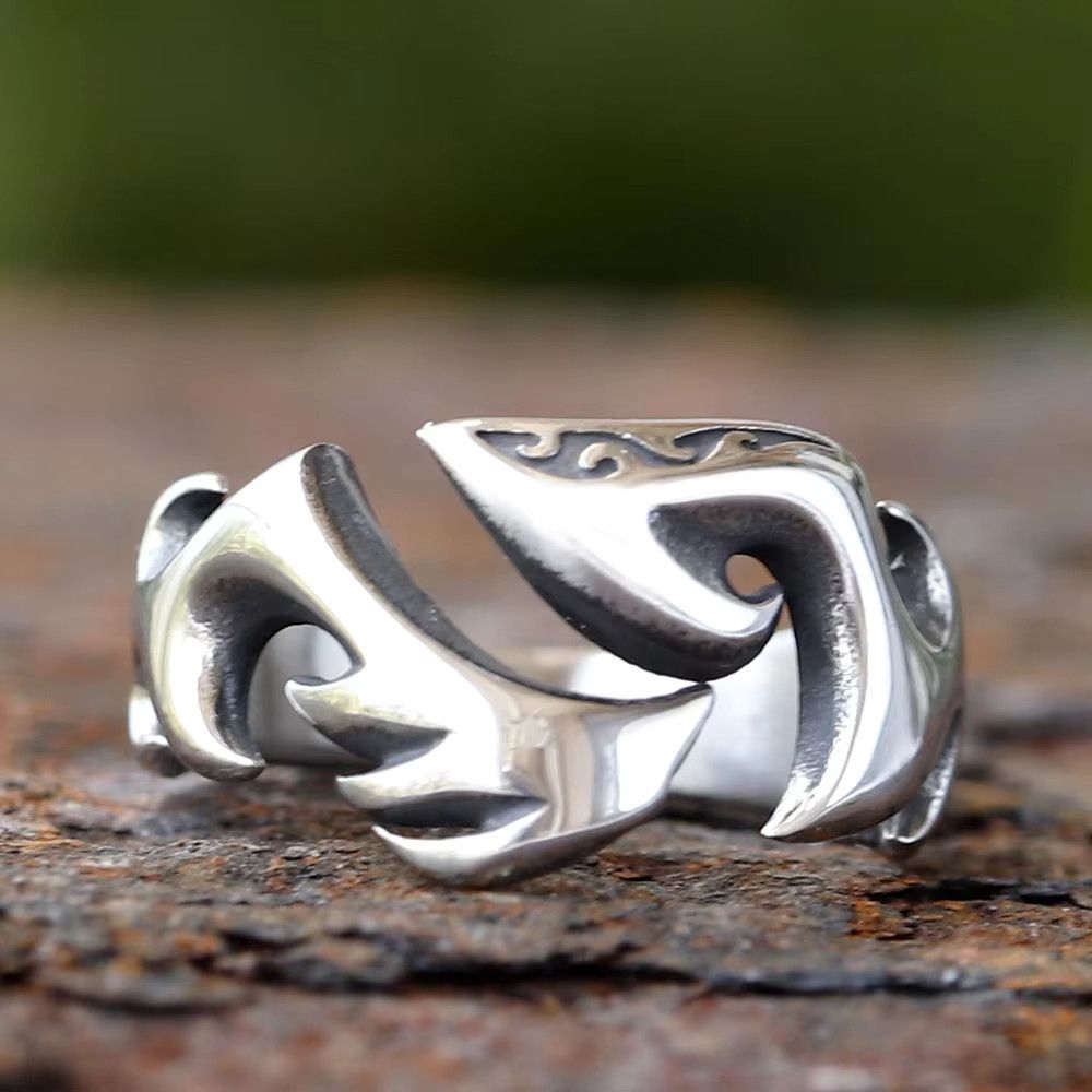 Jewelry Flame Retro Hip Hop Rings Size ONE SIZE - 1 Thumbnail